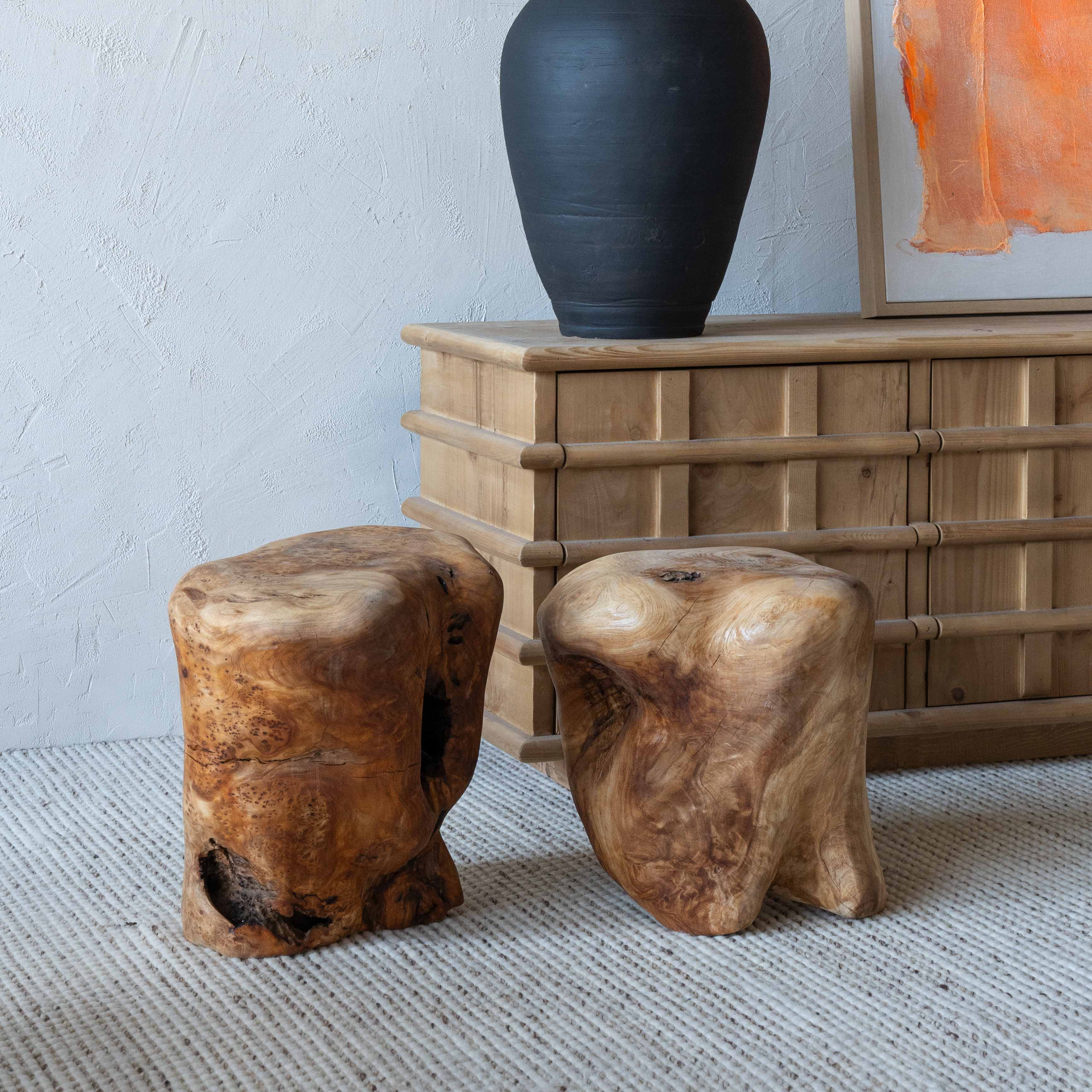 Woodsong Artisan Natural Wood End Side Table | Accent Table - Side Tables - WS Living - UAE Home Furniture Stores in Dubai