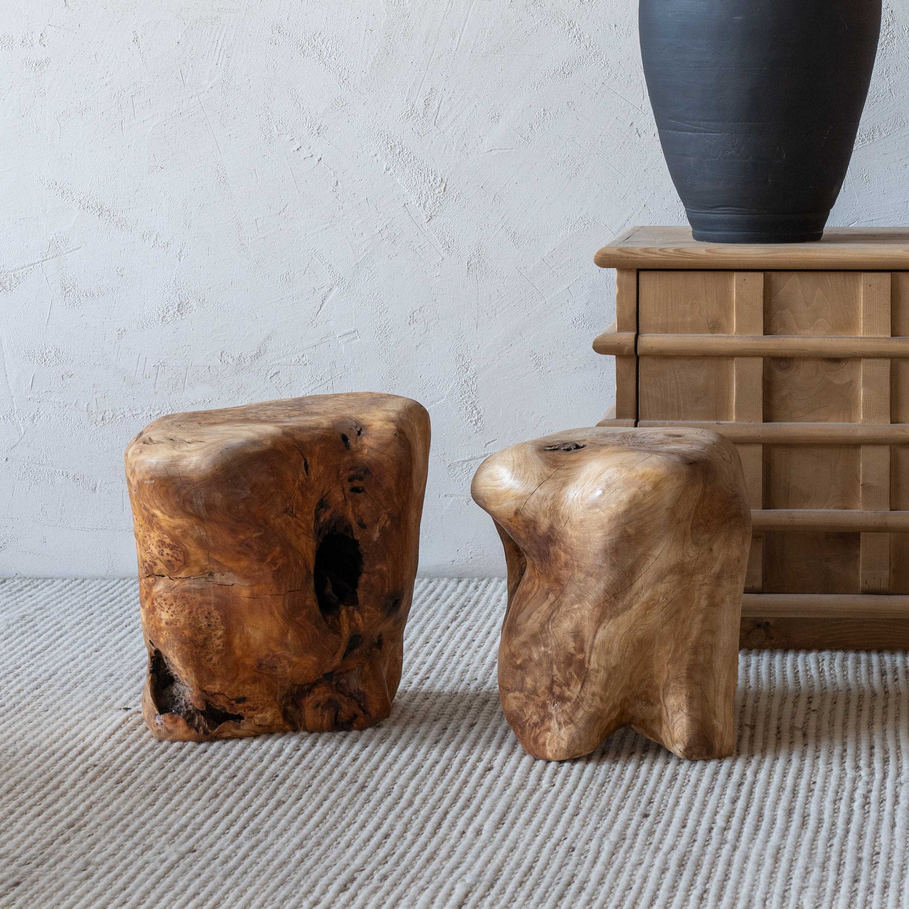 Woodsong Artisan Natural Wood End Side Table | Accent Table - Side Tables - WS Living - UAE Home Furniture Stores in Dubai