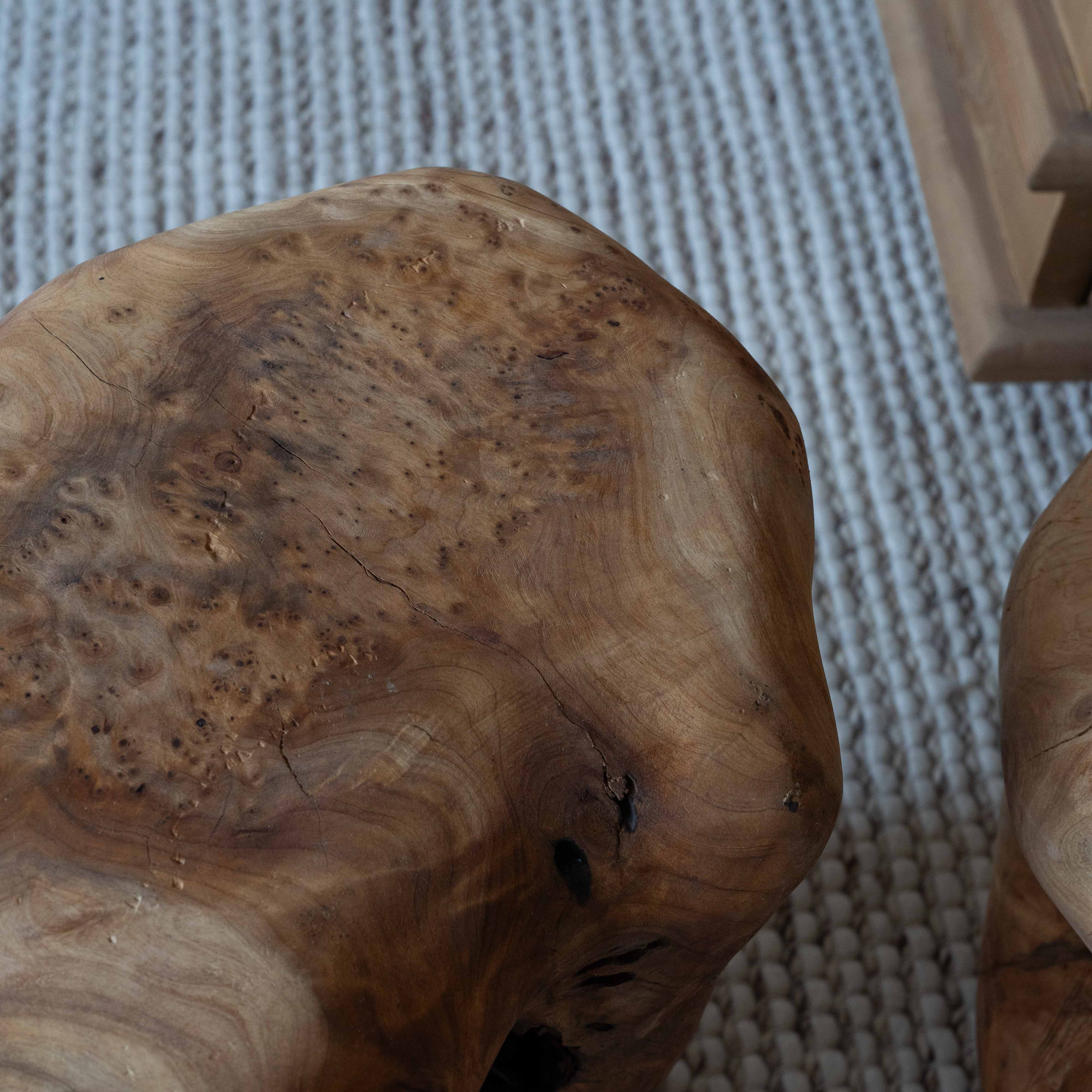 Woodsong Artisan Natural Wood End Side Table | Accent Table - Side Tables - WS Living - UAE Home Furniture Stores in Dubai