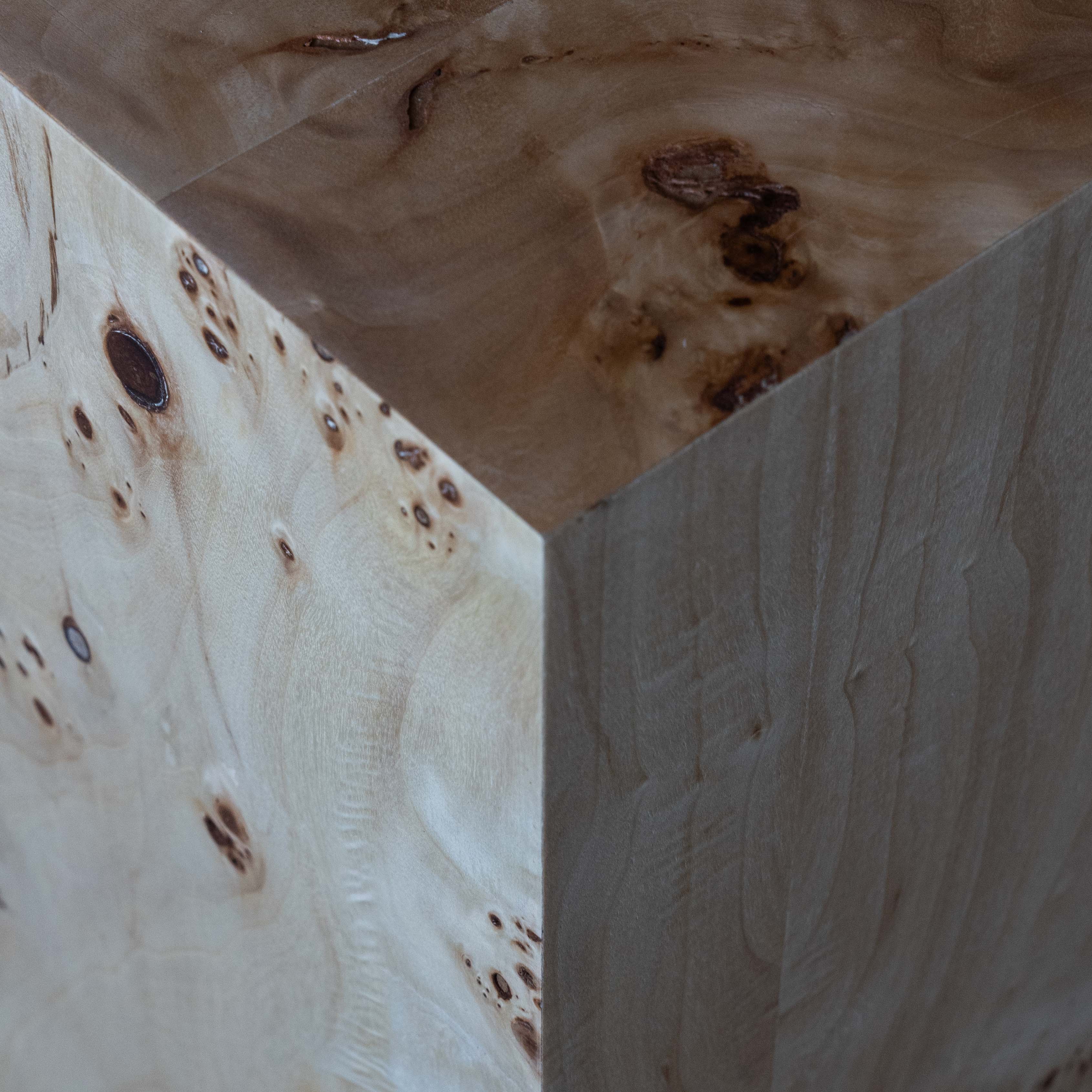 Artisan Cube Classic Burl Wood End Side Table  | Accent Table - Side Tables - WS Living Furniture  Furniture Store in Dubai