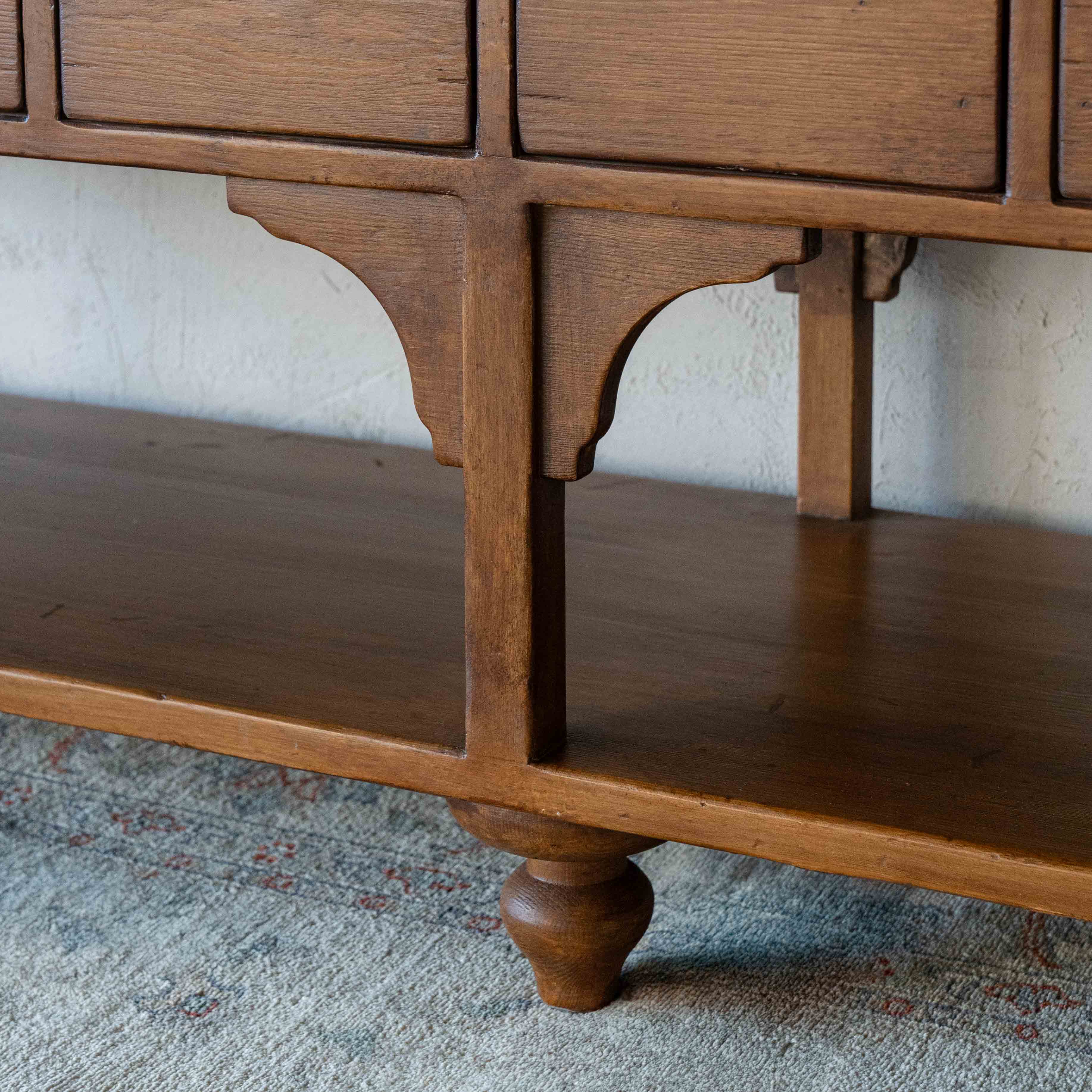 Xander Solid Oak Wood Vintage Style Sideboard & Cabinet W/18 Drawers - GD149-A