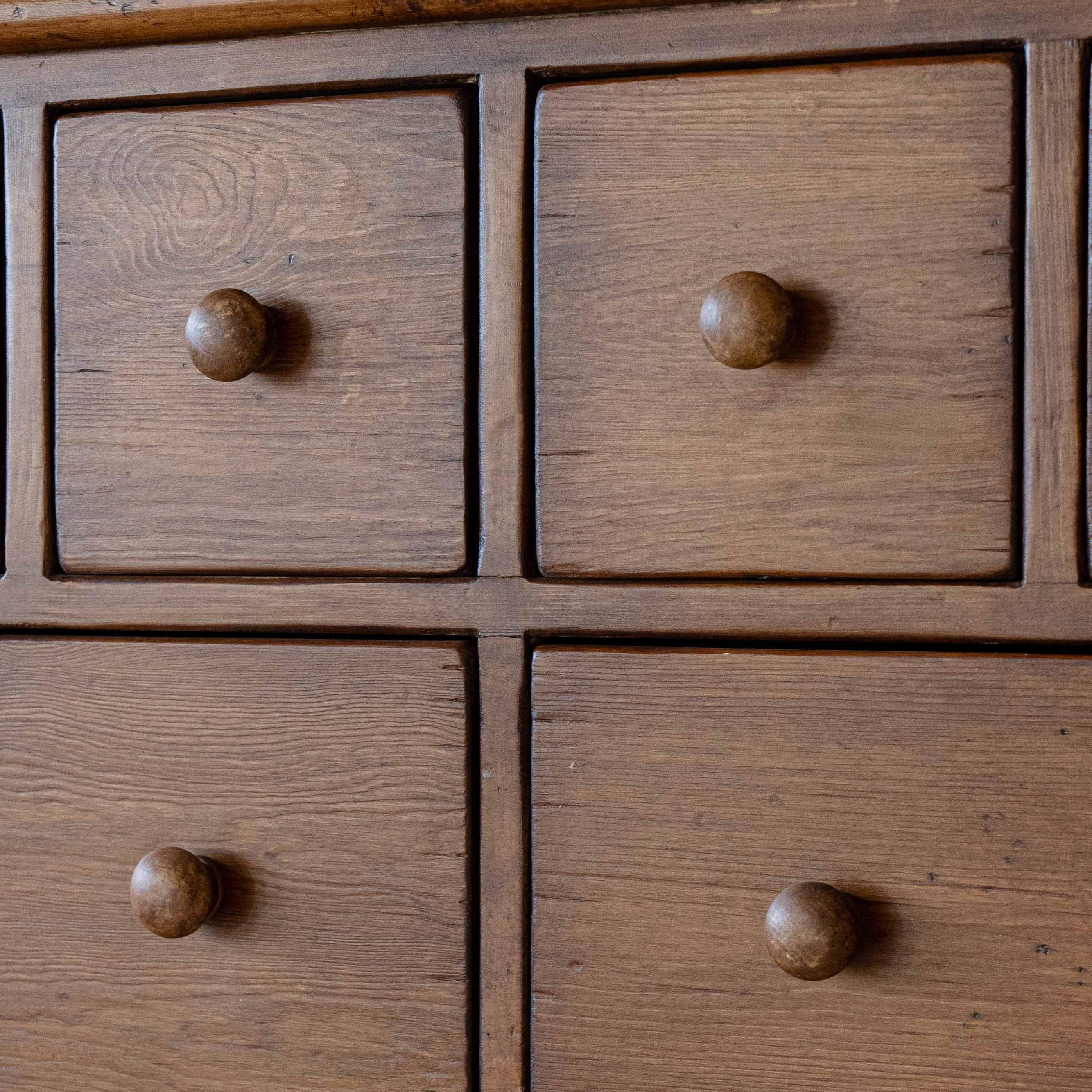 Xander Solid Oak Wood Vintage Style Sideboard & Cabinet W/18 Drawers - GD149-A