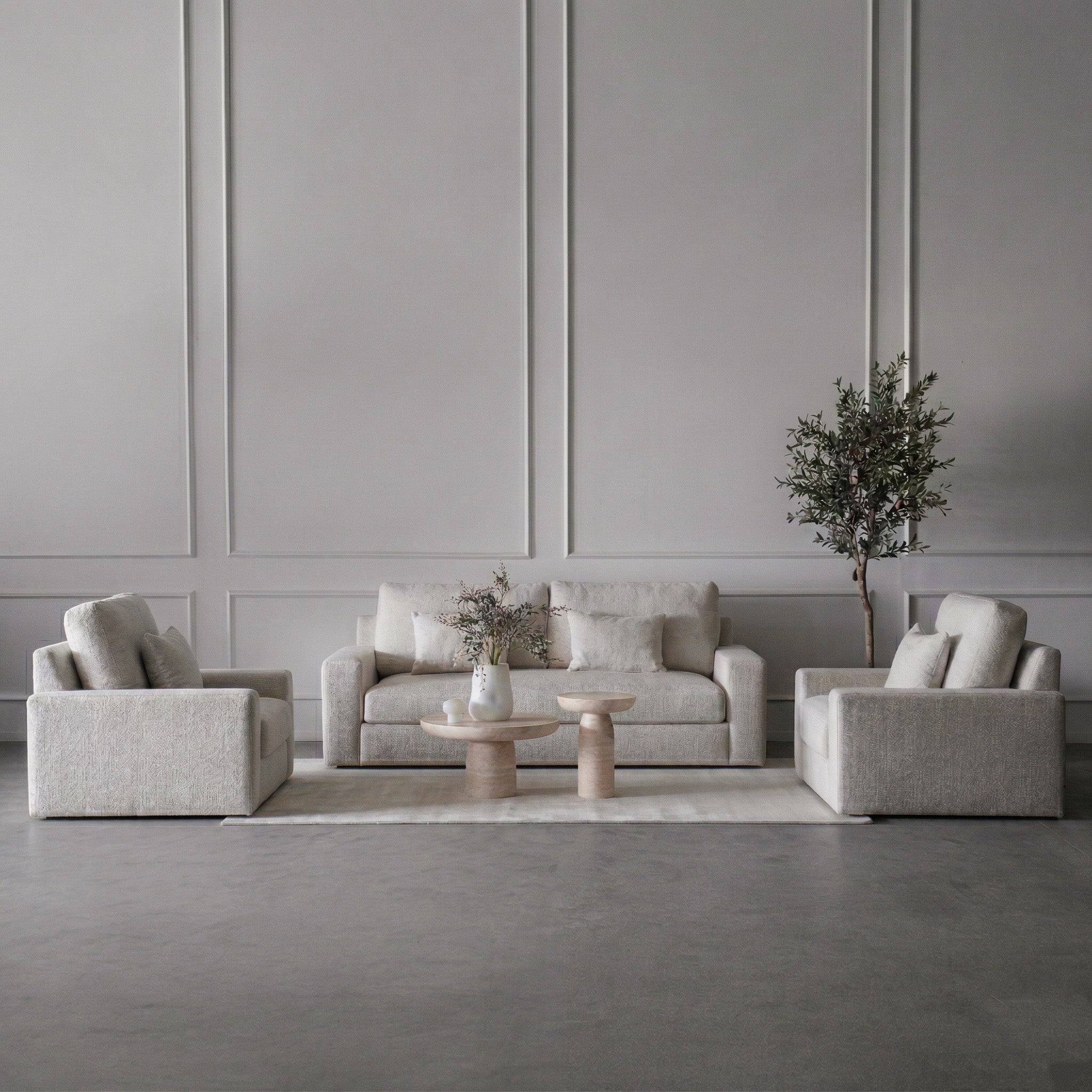 Yorra White Classic Style 3 Seater Sofa