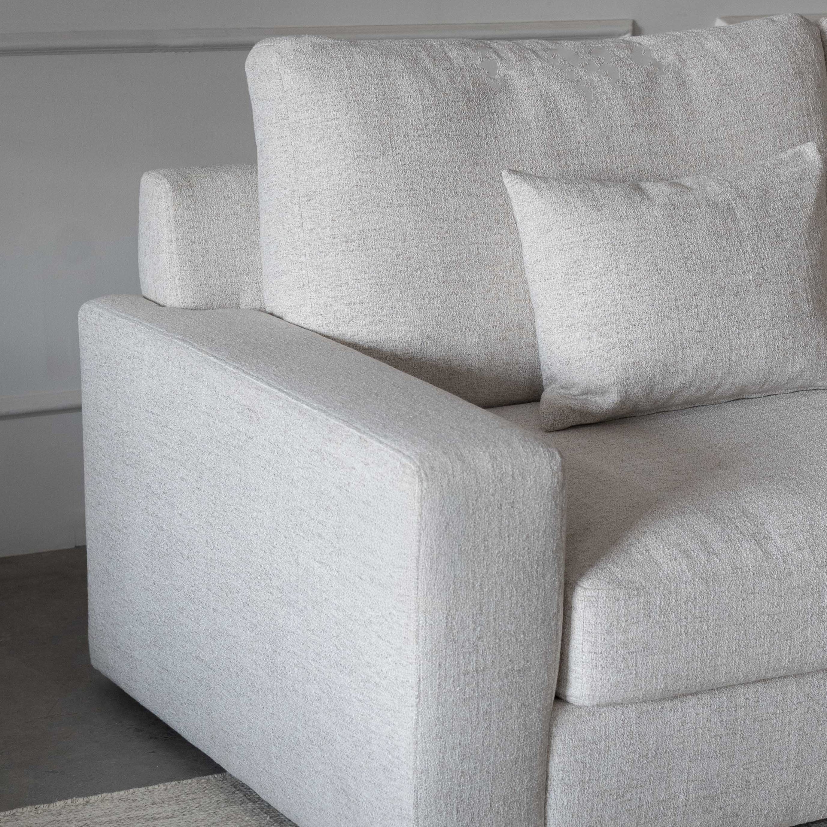 أريكة بينا بوكل زاوية بيضاء على شكل حرف L