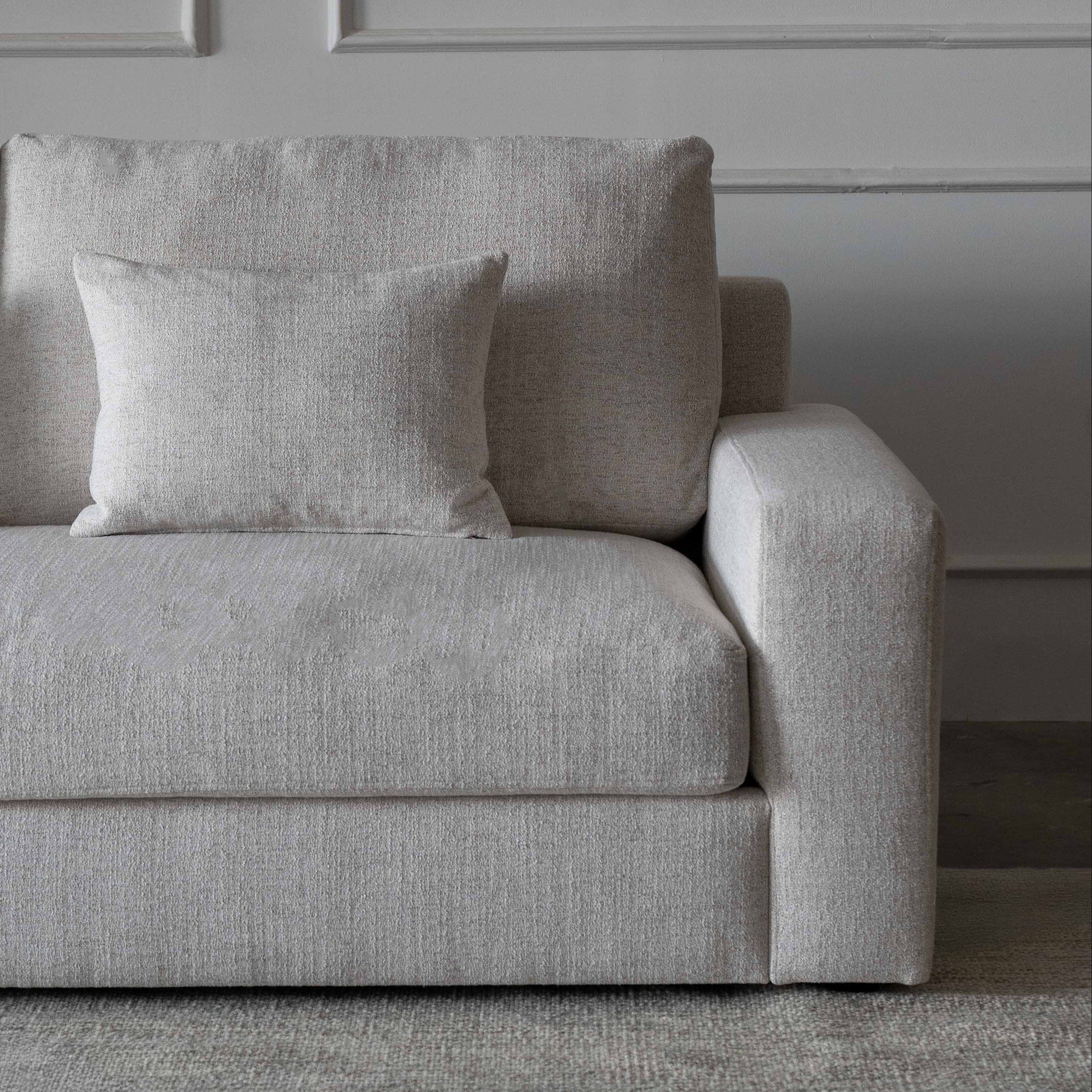 أريكة بينا بوكل زاوية بيضاء على شكل حرف L