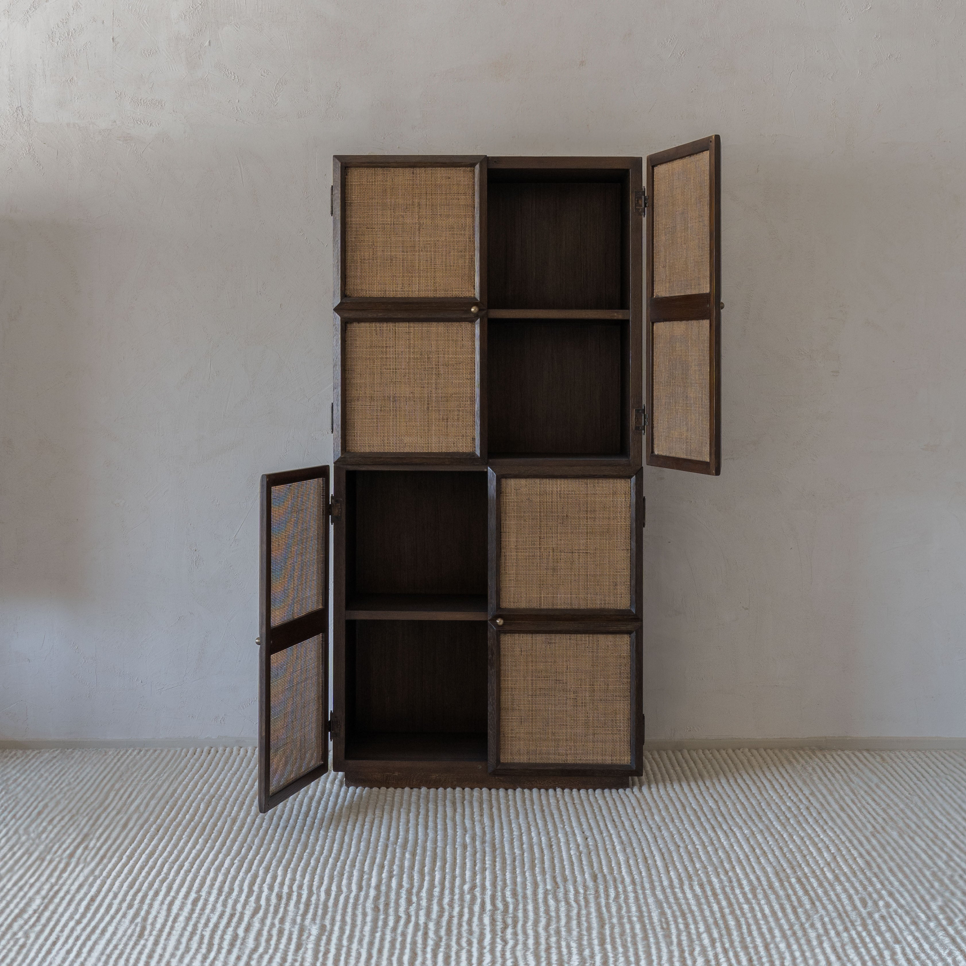 Ikou Solid Wood Rattan Cabinet (G22-1953/ GA76-B) - furniture - WS Living Furniture Furniture Store in Dubai
