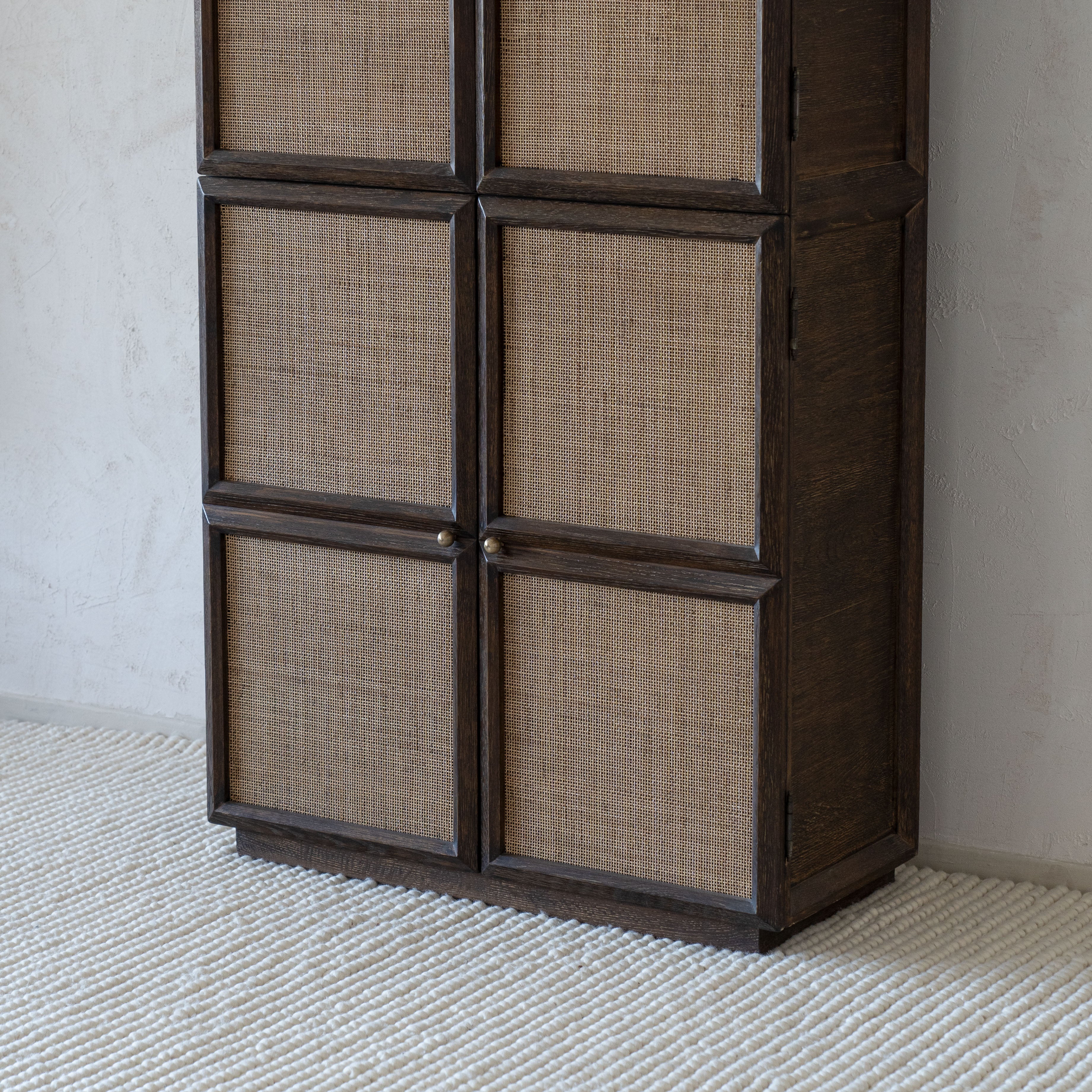 Ikou Solid Wood Rattan Cabinet (G22-1953/ GA76-B) - furniture - WS Living Furniture Furniture Store in Dubai