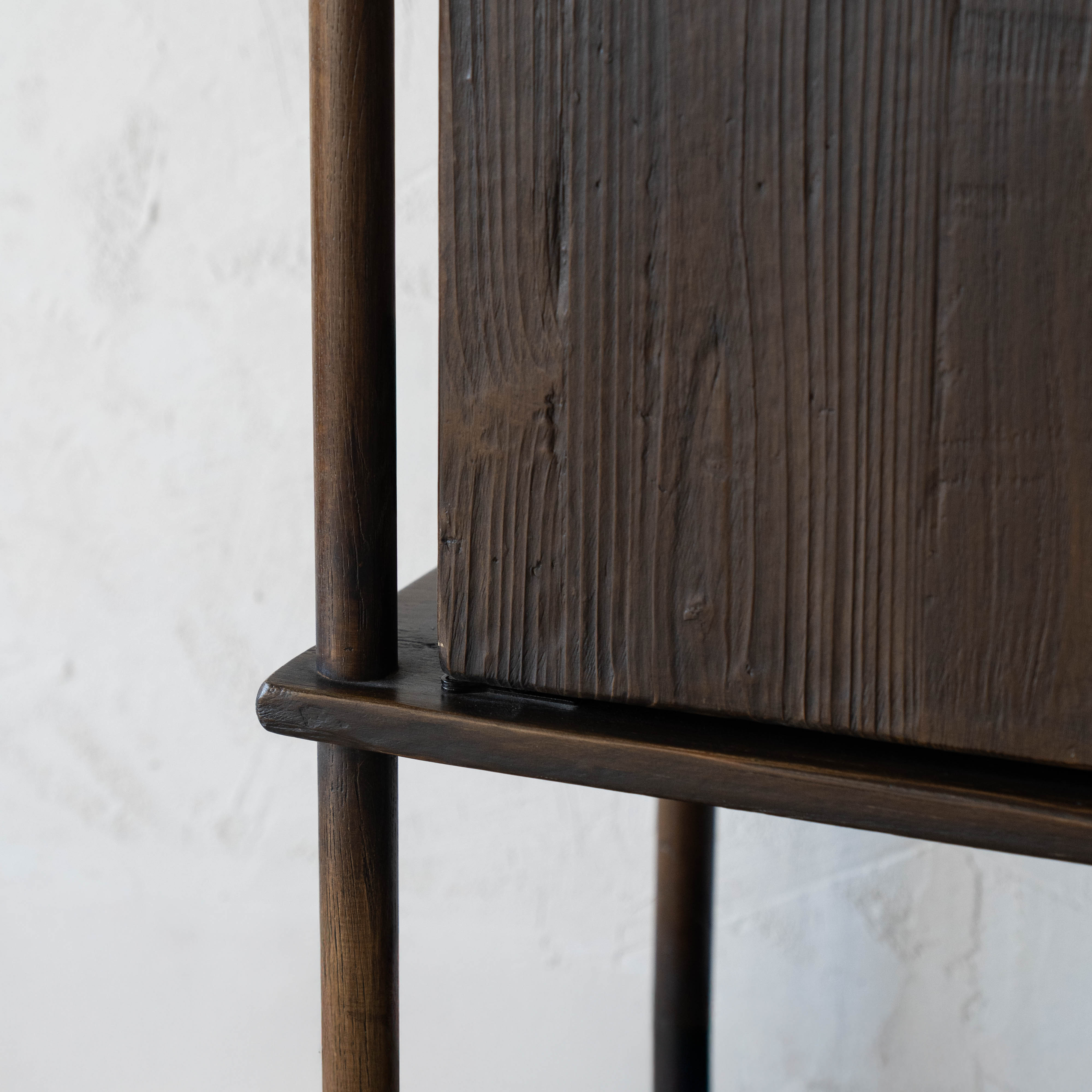 Zane Dark Solid Wood Cabinet - GO34-A - Shelves - WS Living Furniture Furniture Store in Dubai