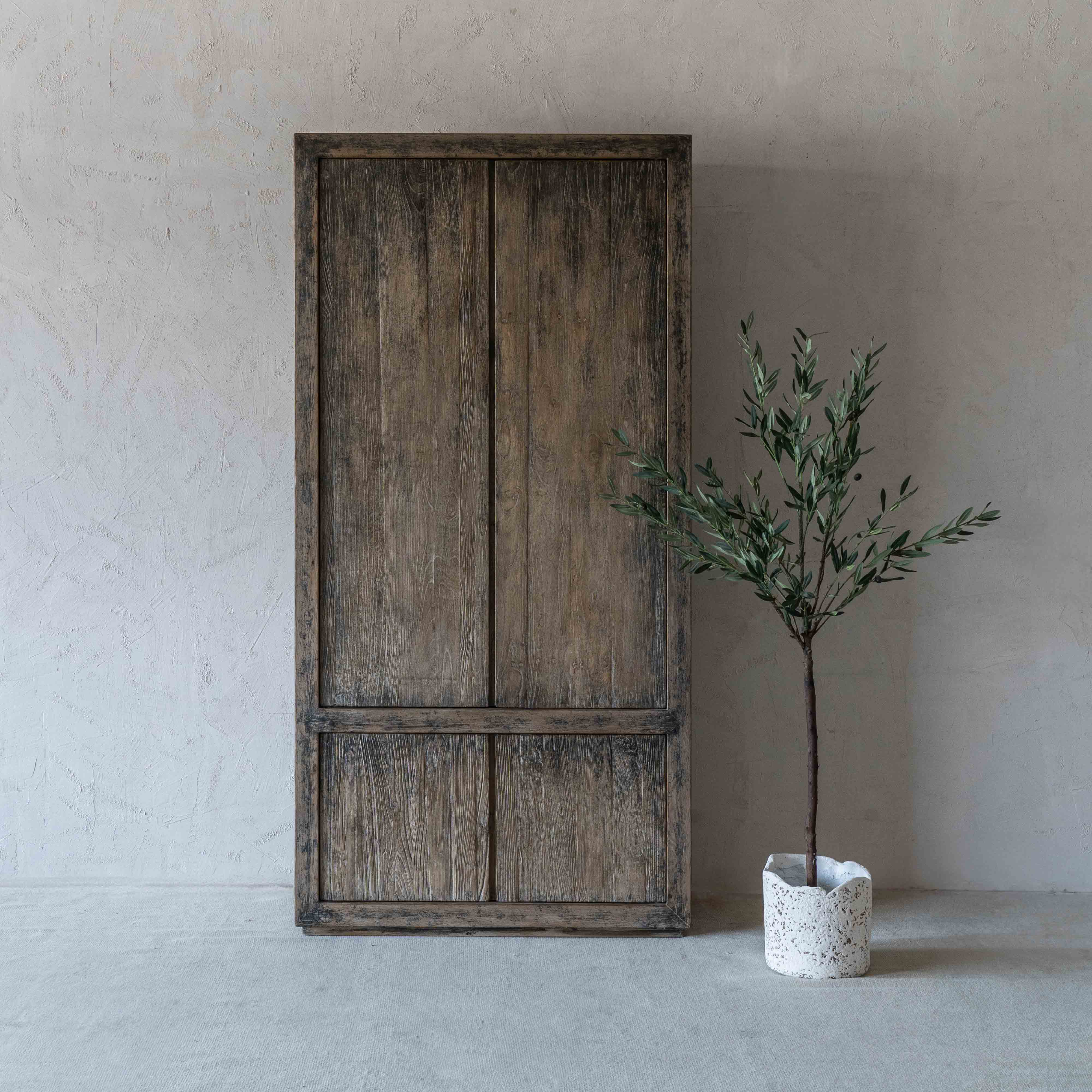 Zoey Antique Vintage Solid Wood Storage Cabinet - Cabinet - WS Living Furniture Furniture Store in Dubai