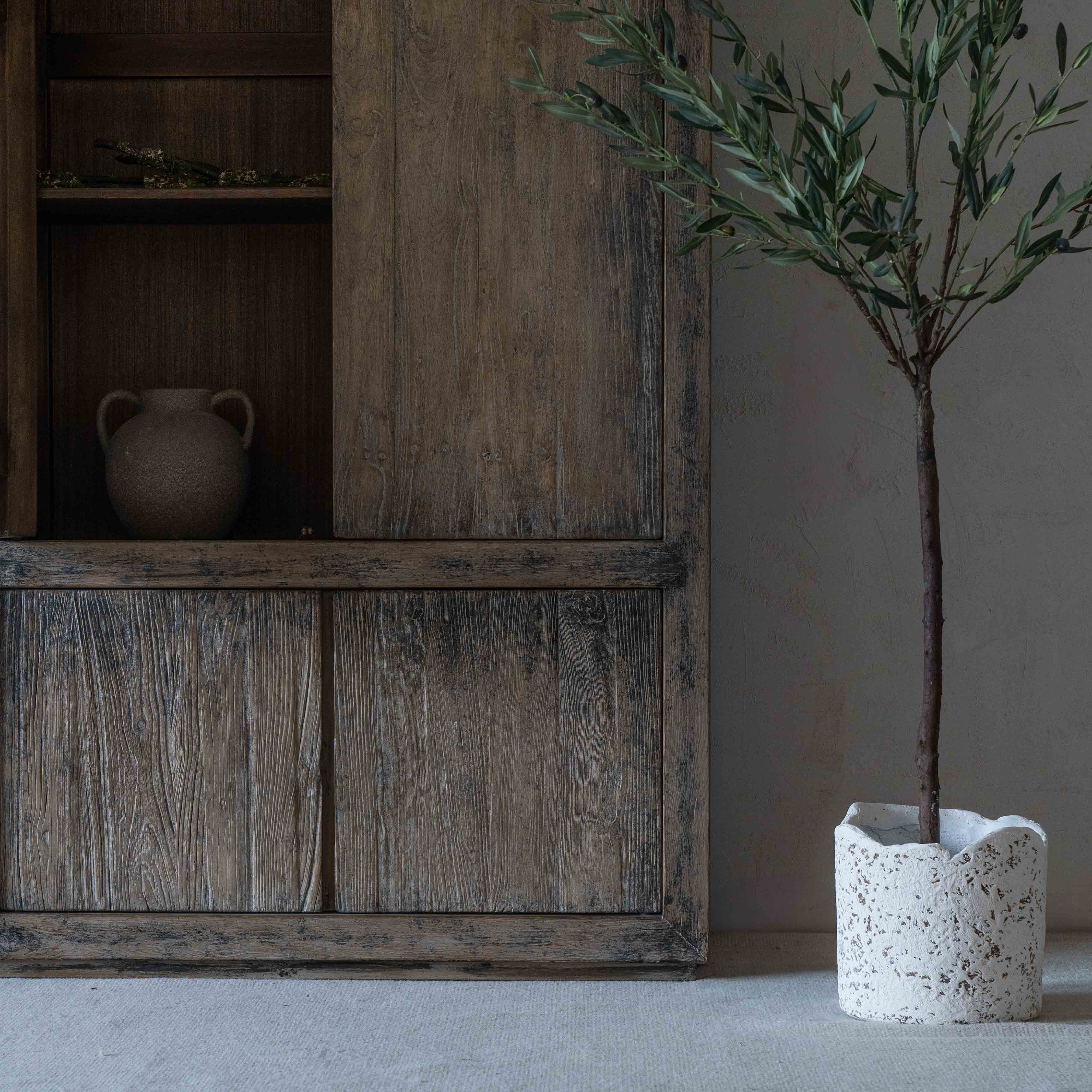 Zoey Antique Vintage Solid Wood Storage Cabinet - Cabinet - WS Living Furniture Furniture Store in Dubai