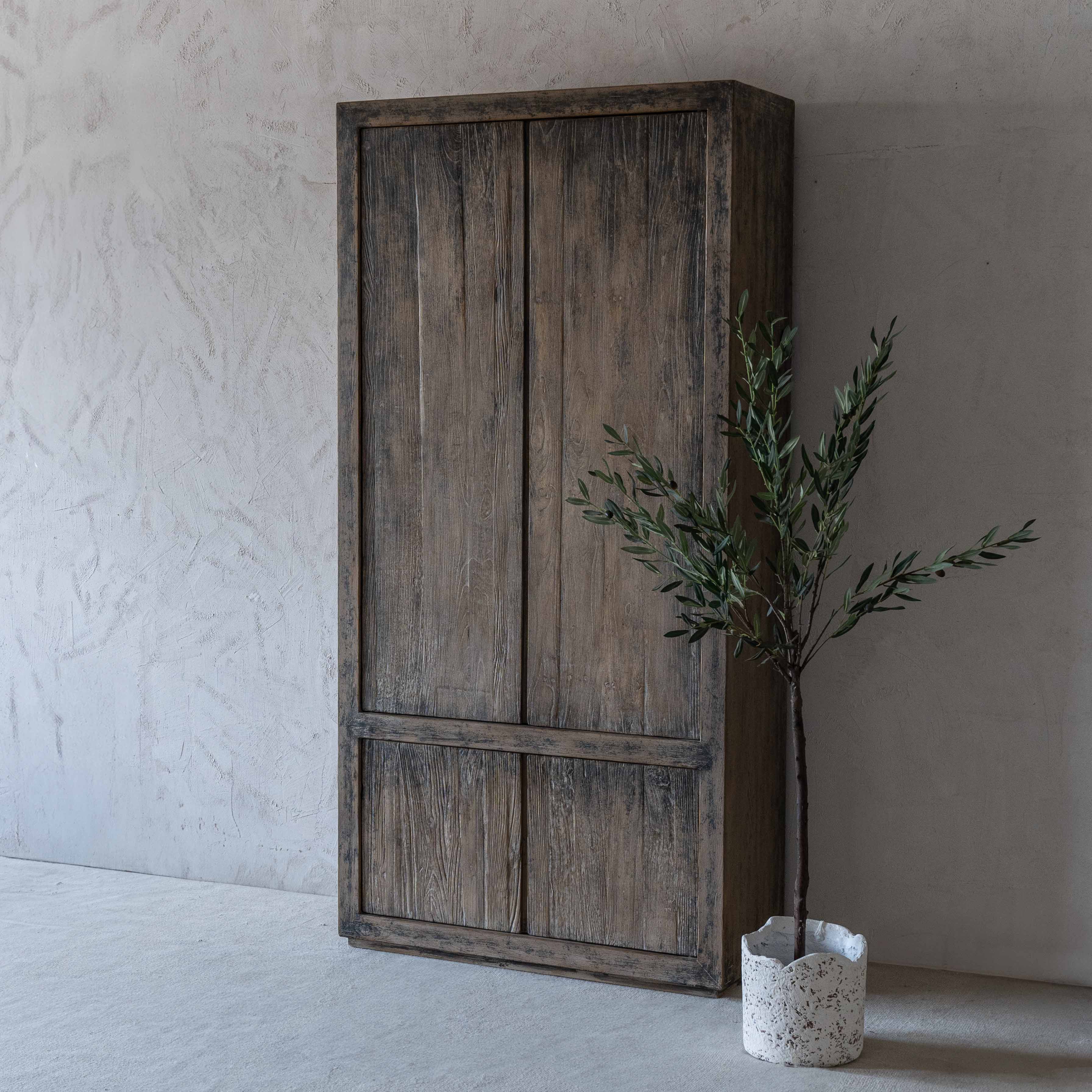 Zoey Antique Vintage Solid Wood Storage Cabinet - Cabinet - WS Living Furniture Furniture Store in Dubai