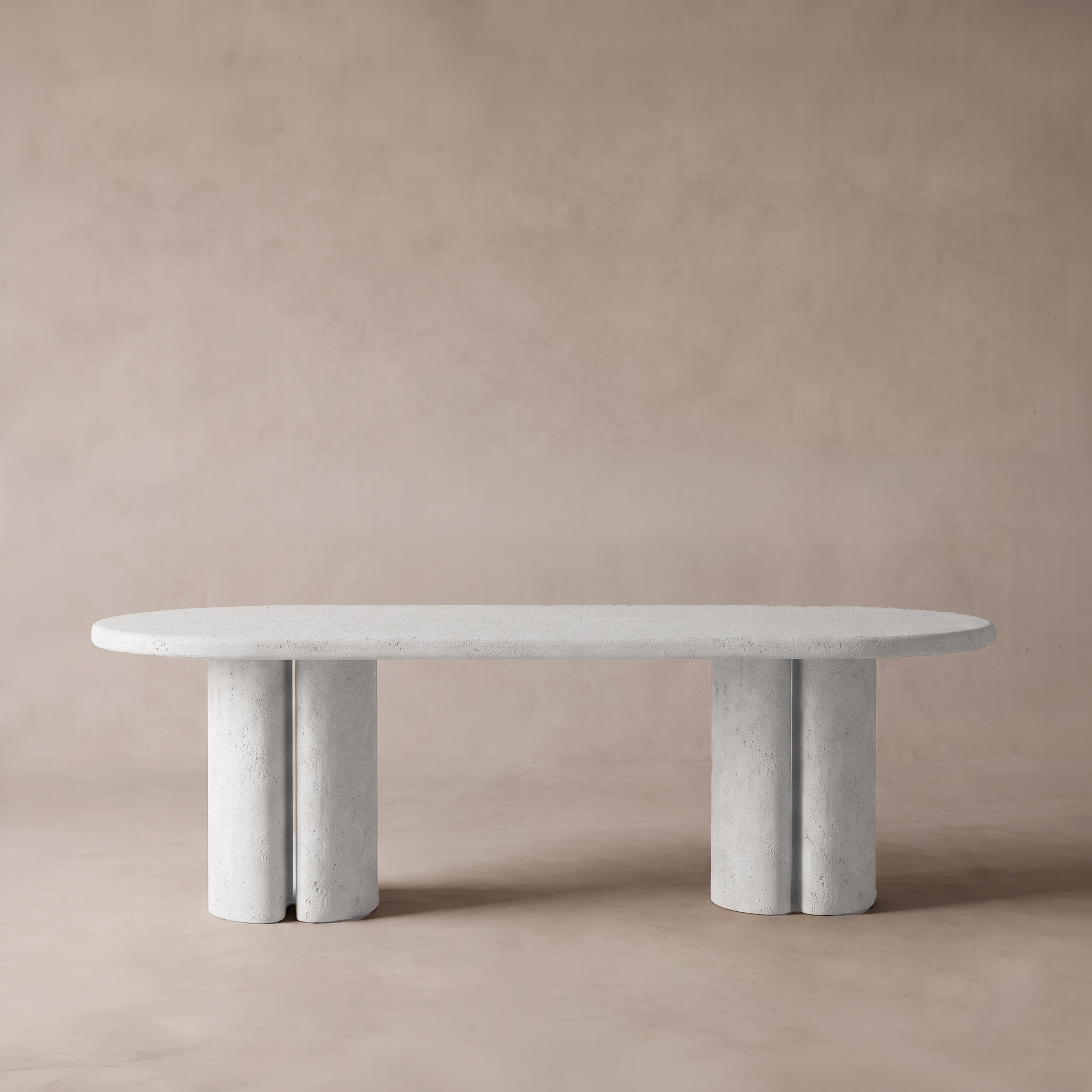 Lego Alaska Two Base Oval Top Dining Table - White