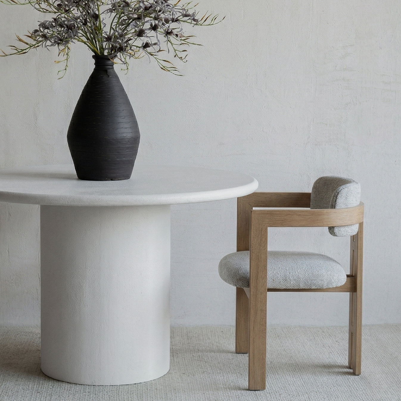 Alaska White Round Dining Table