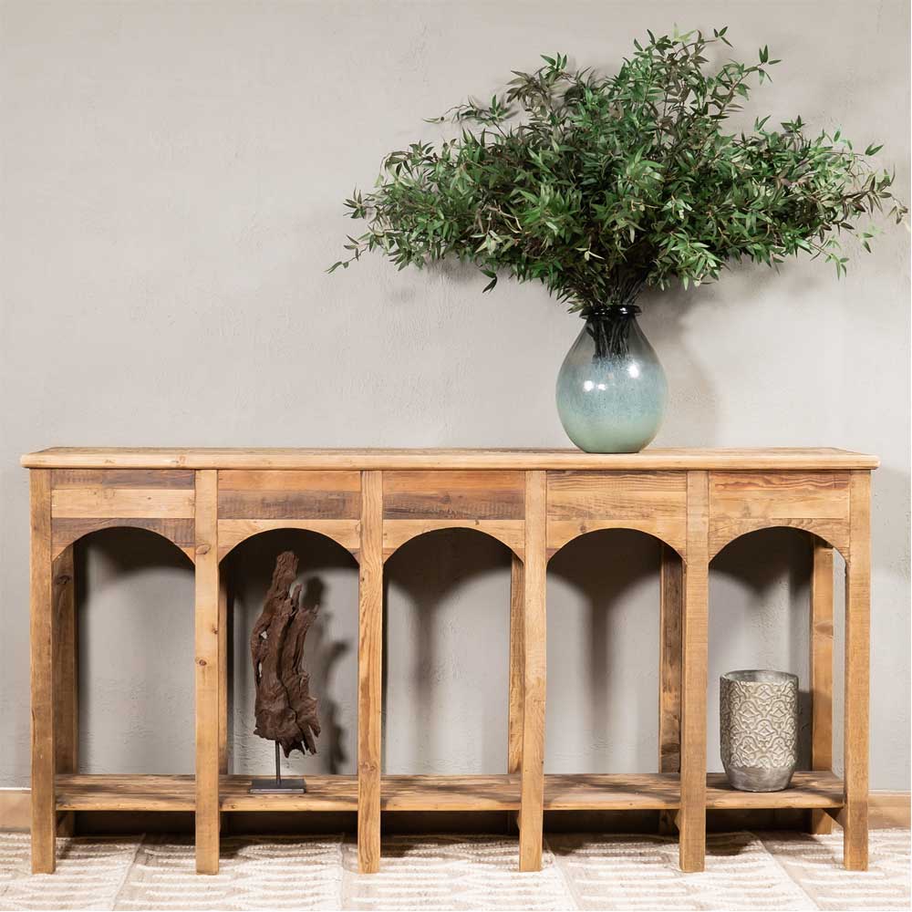 Andalus Long Arched Wood Console Table - Consoles - WS Living - UAE Modern Home Furniture Stores in Dubai