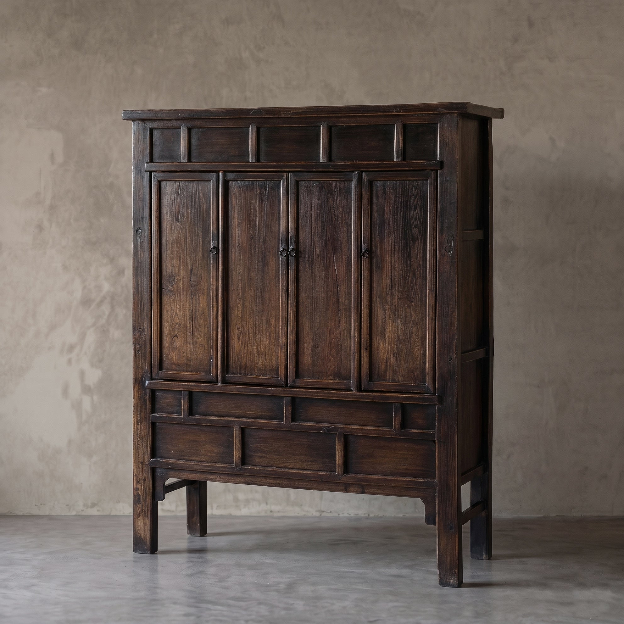 Monolith Real Antique Tall Chinese Wood Cabinet
