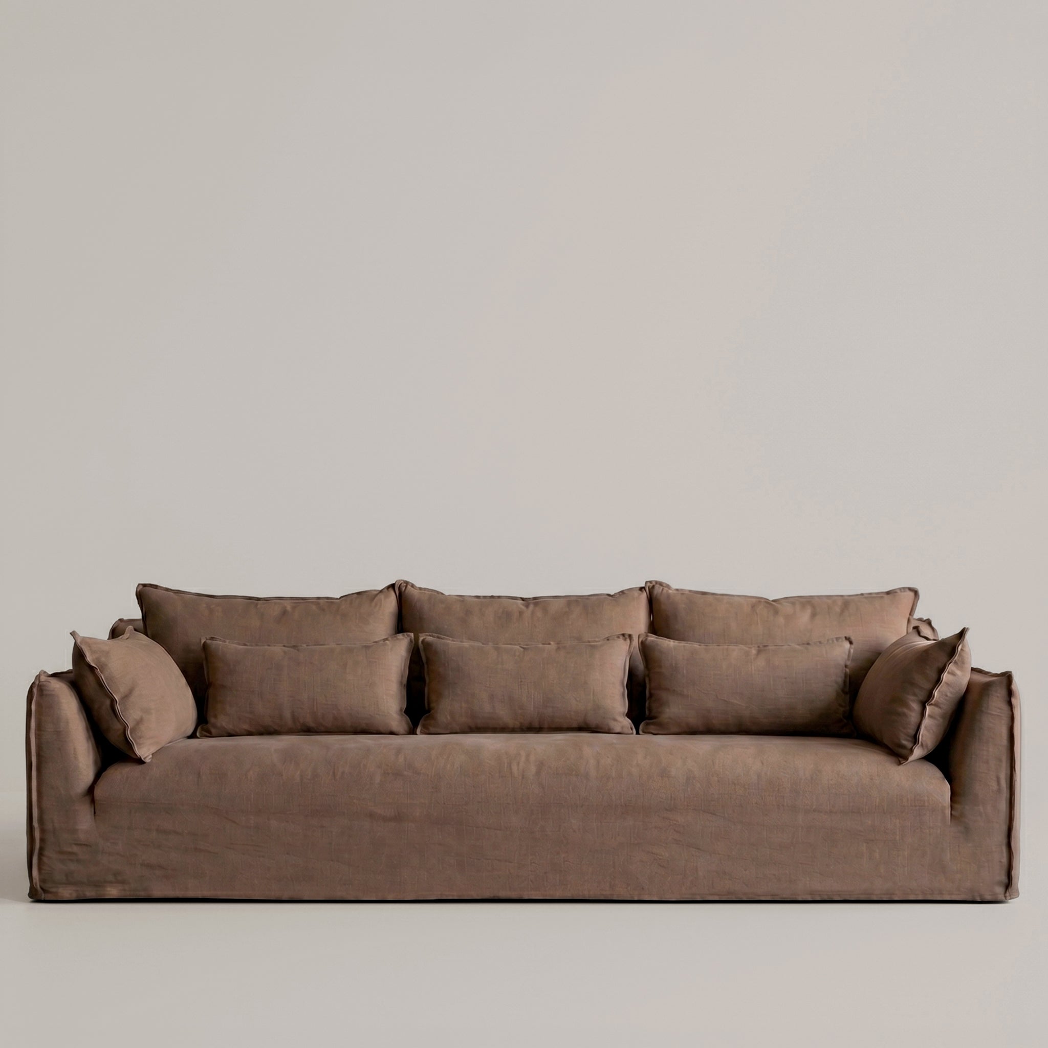 Clara Italian Style Modern & Classic 3 Seater Sofa - Washed Tobacco
