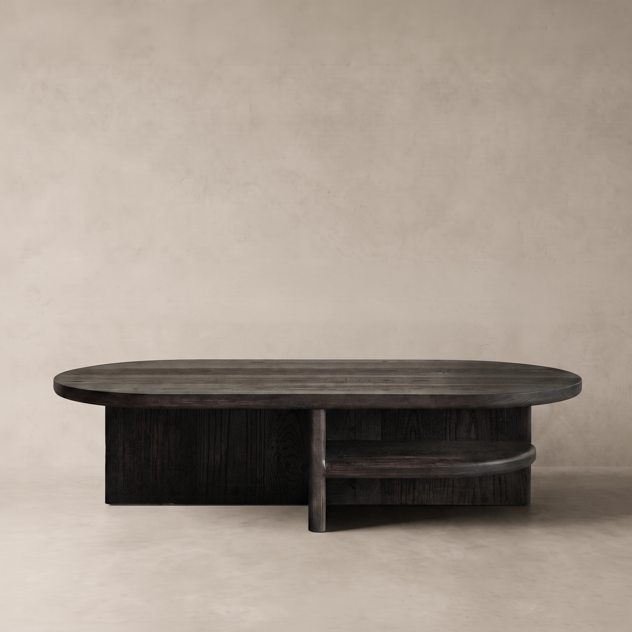 Harper Dark Wood Coffee Table With Shelf