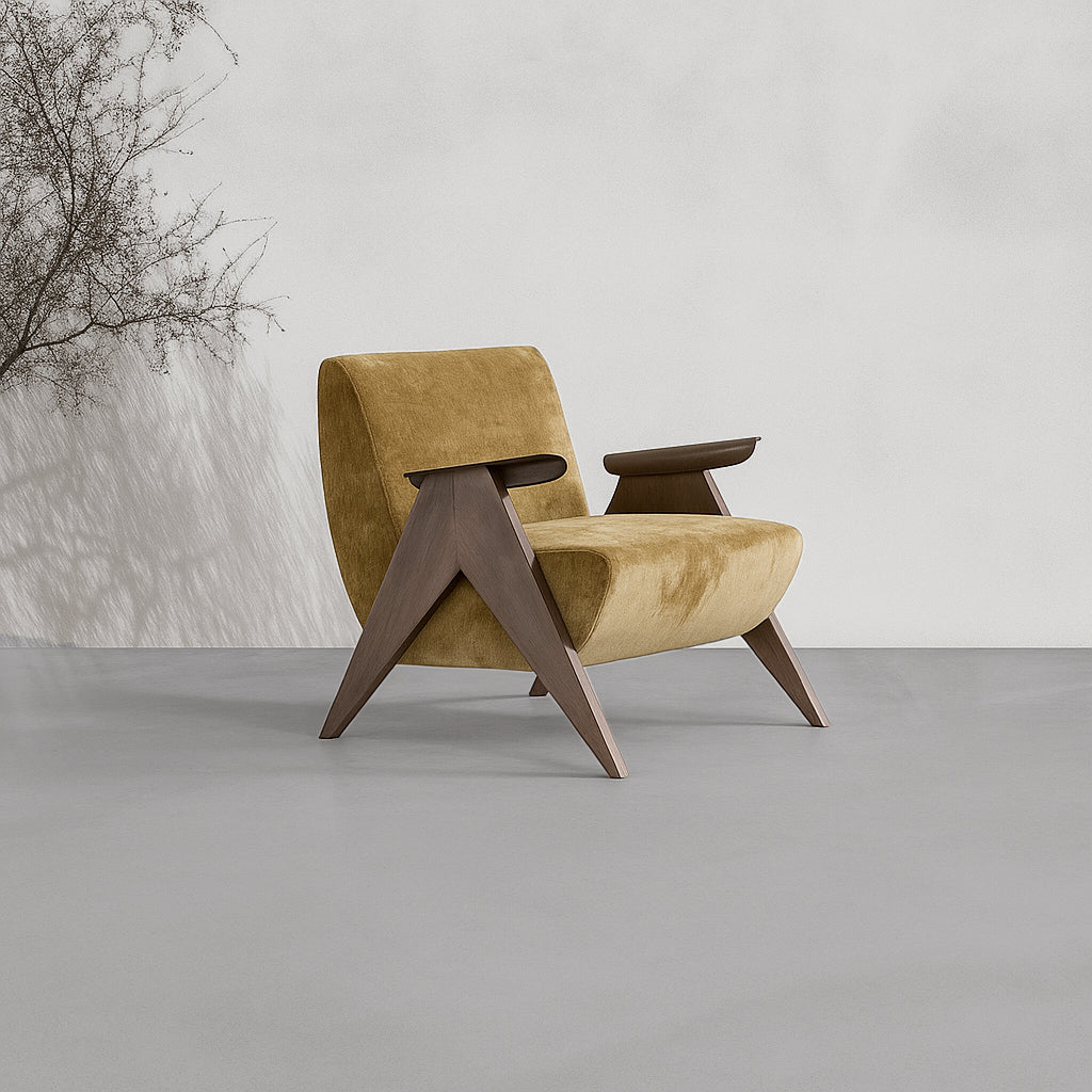 Elm Crest Retro Style Armchair ( Pre Order 60 Days Delivery ) - Lounge Chairs - WS Living Furniture Furniture Store in Dubai