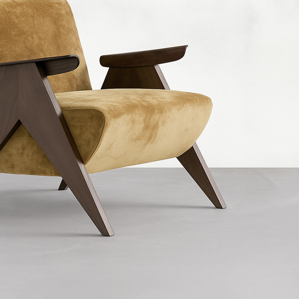 Elm Crest Retro Style Armchair ( Pre Order 60 Days Delivery ) - Lounge Chairs - WS Living Furniture Furniture Store in Dubai