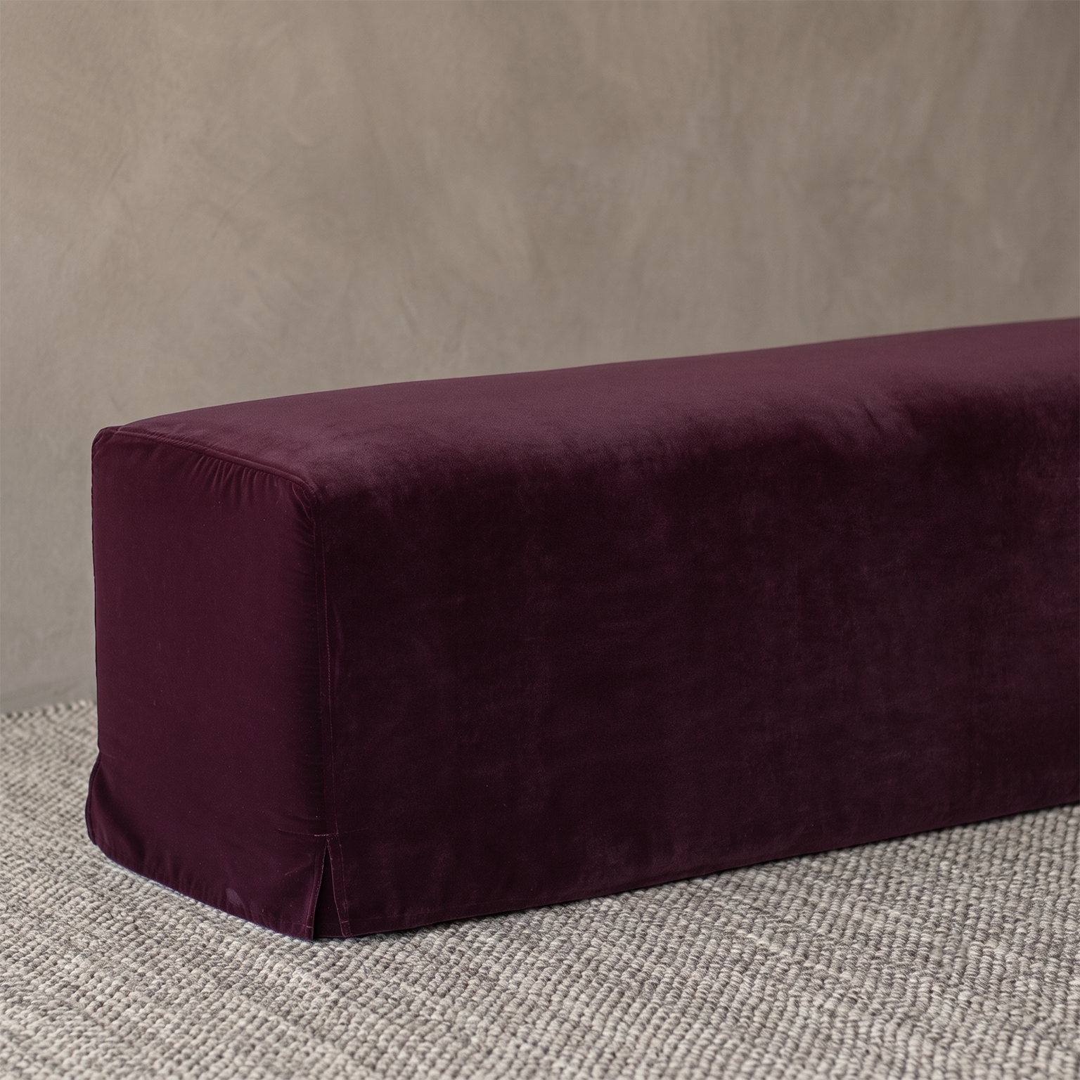 Velmora Evie Upholstered Velvet Bench - Burgundy