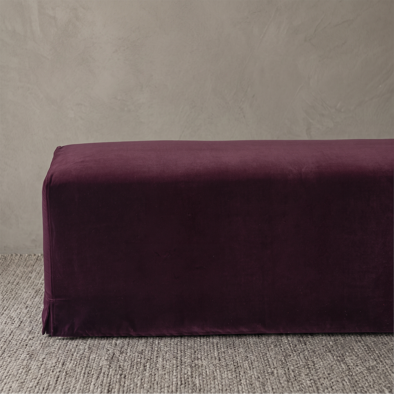 Velmora Evie Upholstered Velvet Bench - Burgundy