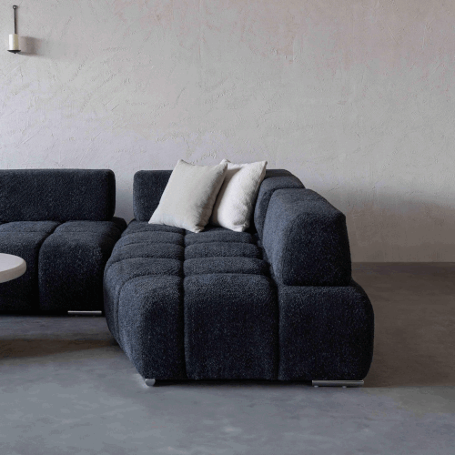 Lama Modern Black Corner Sofa | L Shape Extendable Sofa - Sofas - WS Living Furniture Furniture Store in Dubai