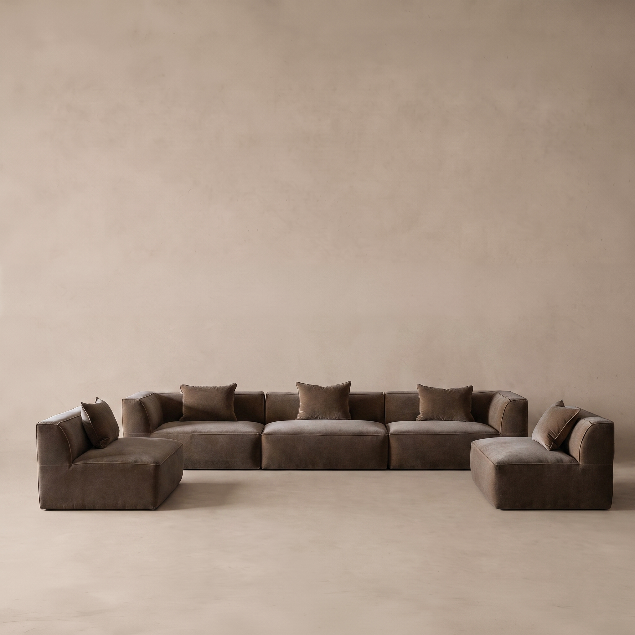 Ezra Modern Velvet Sectional | Modular Sofa - Mustard