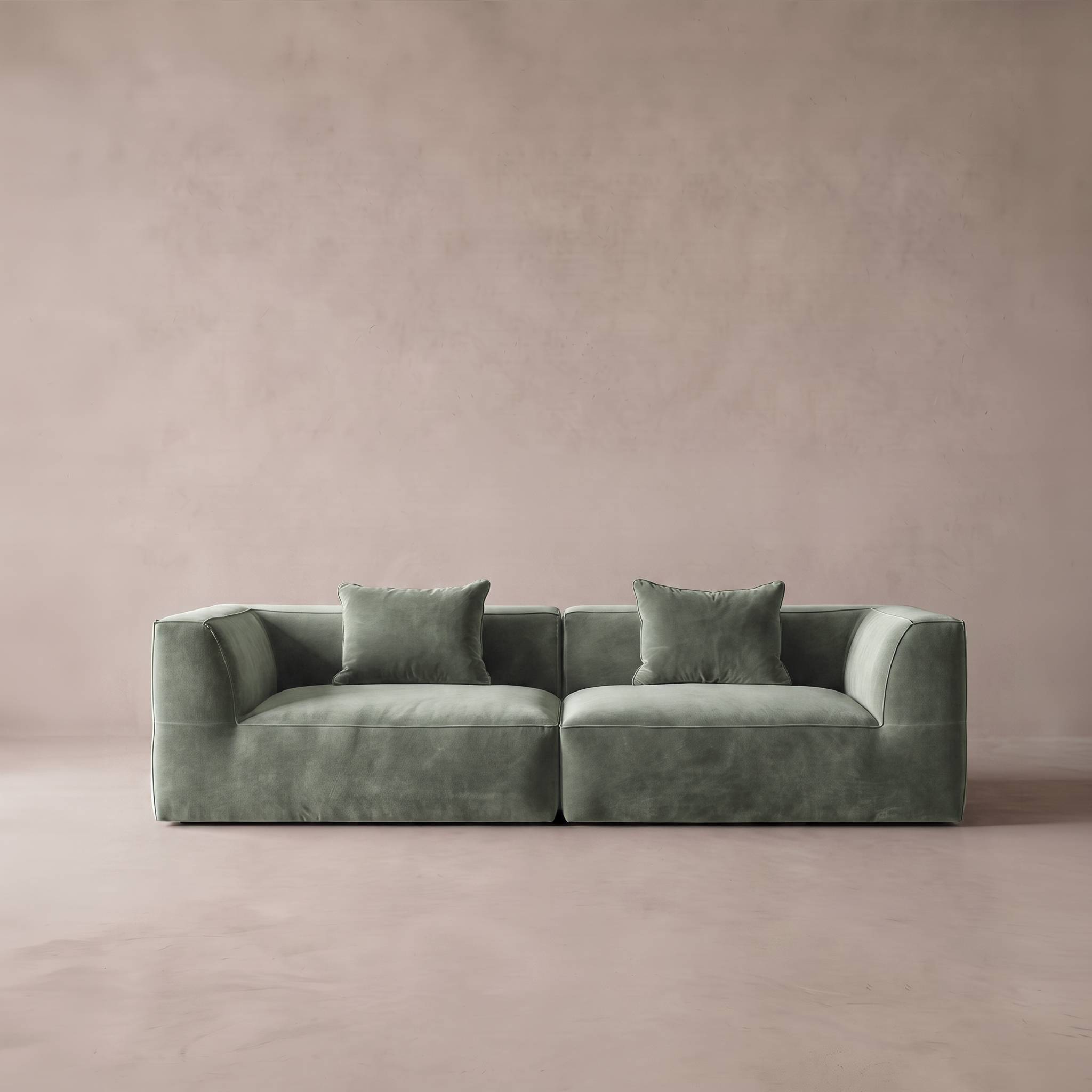 Ezra Modern Velvet Sectional | Modular Sofa - SAGE GREEN