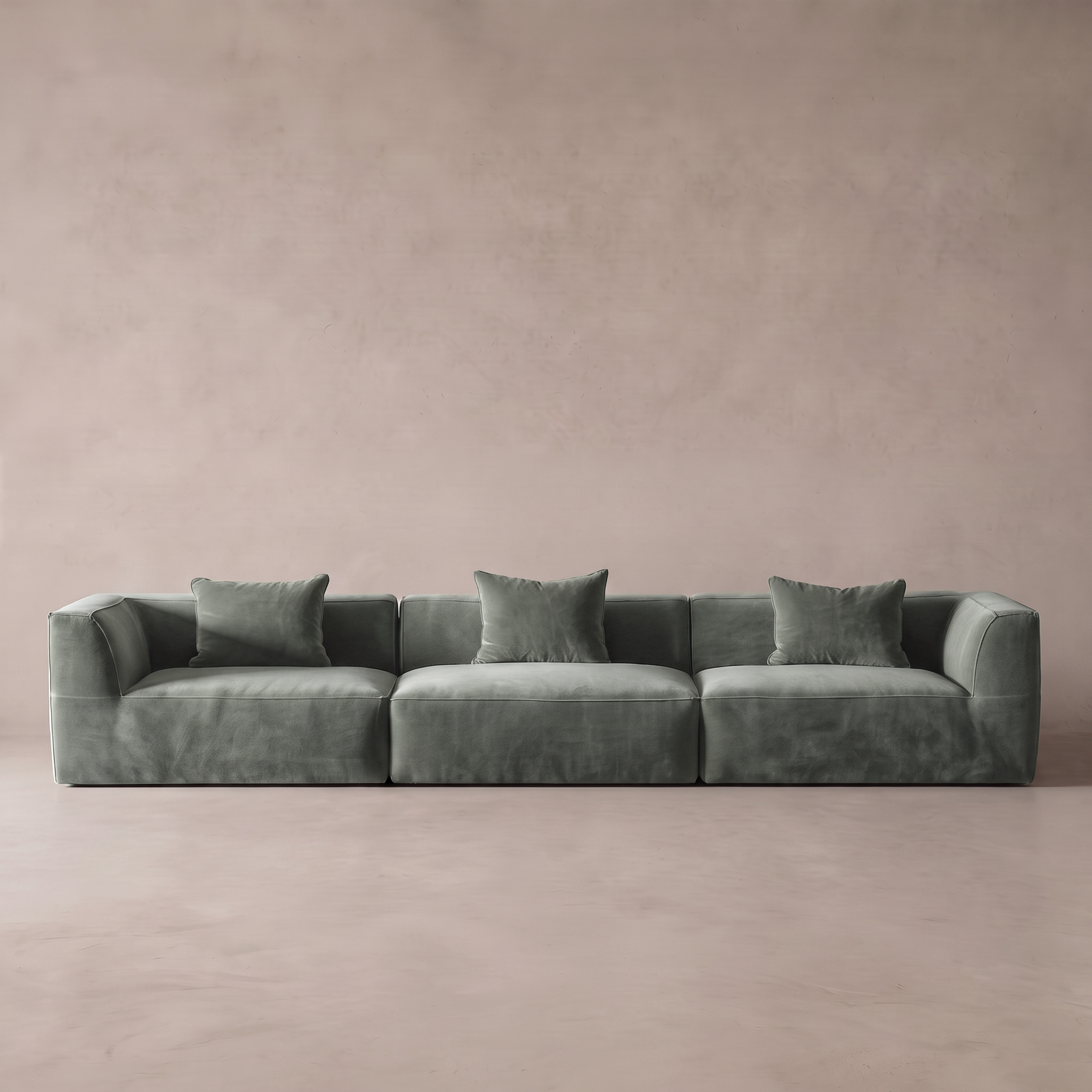 Ezra Modern Velvet Sectional | Modular Sofa - SAGE GREEN