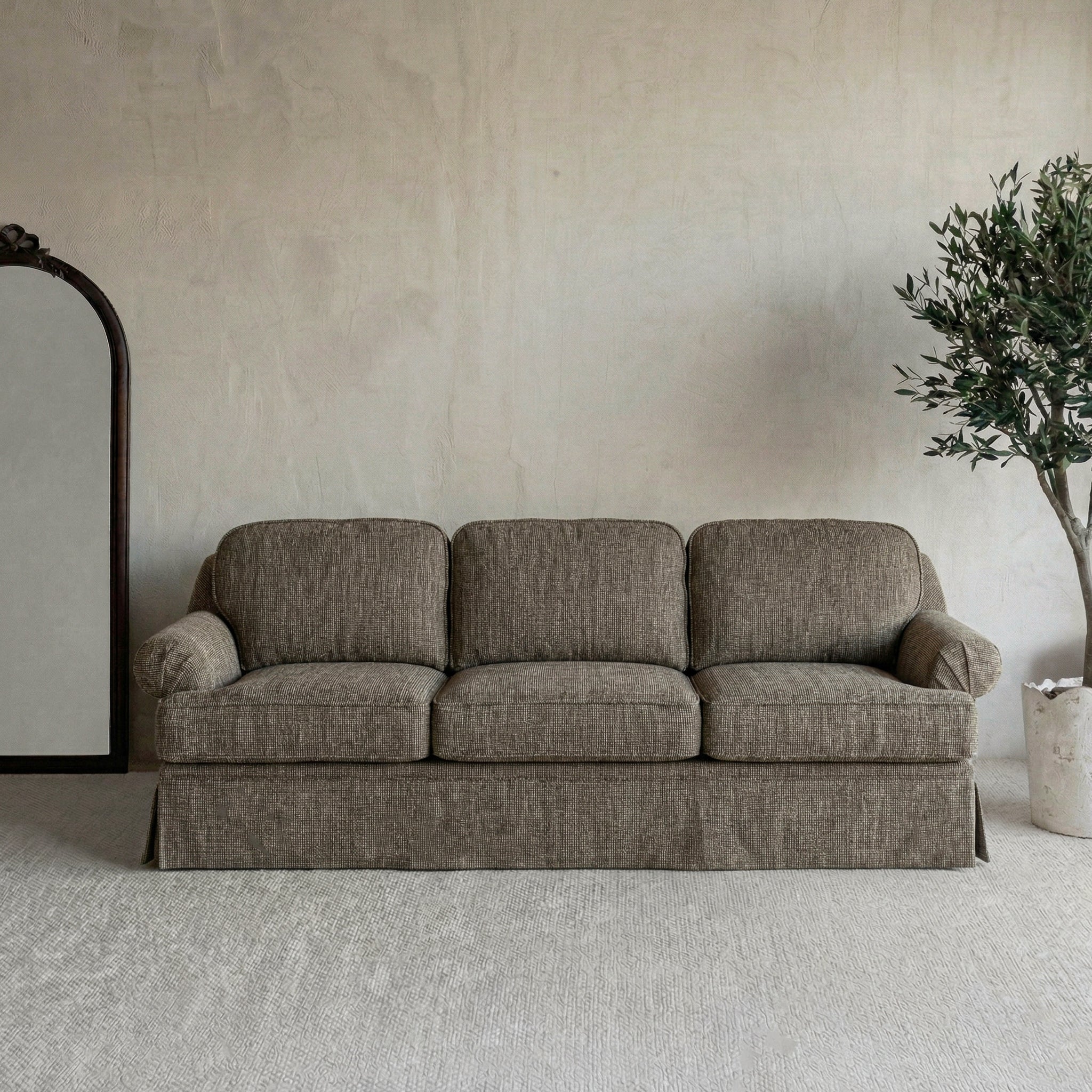 The Godfather Classic Contemporary 3 Seater Sofa - BROWN