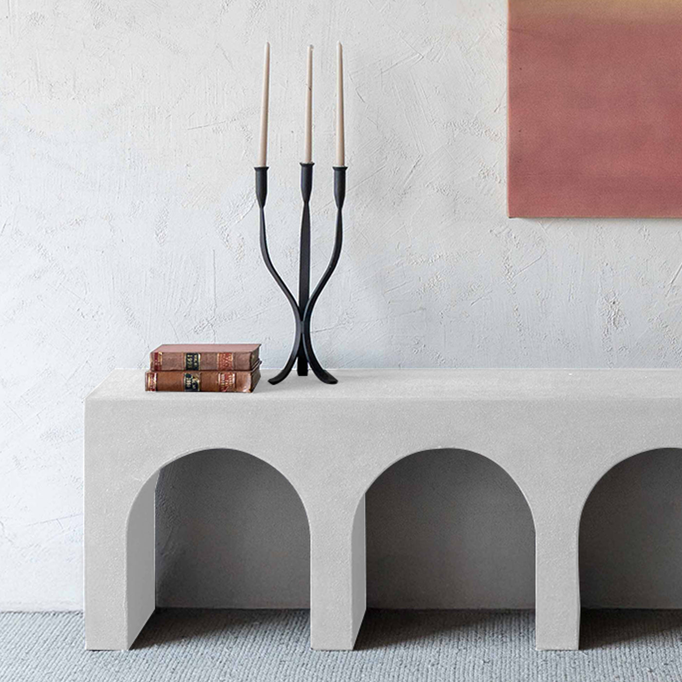 Alaska Vista Wood Arched Baseless TV Unit & Media Table - TV Units - WS Living Furniture Furniture Store in Dubai