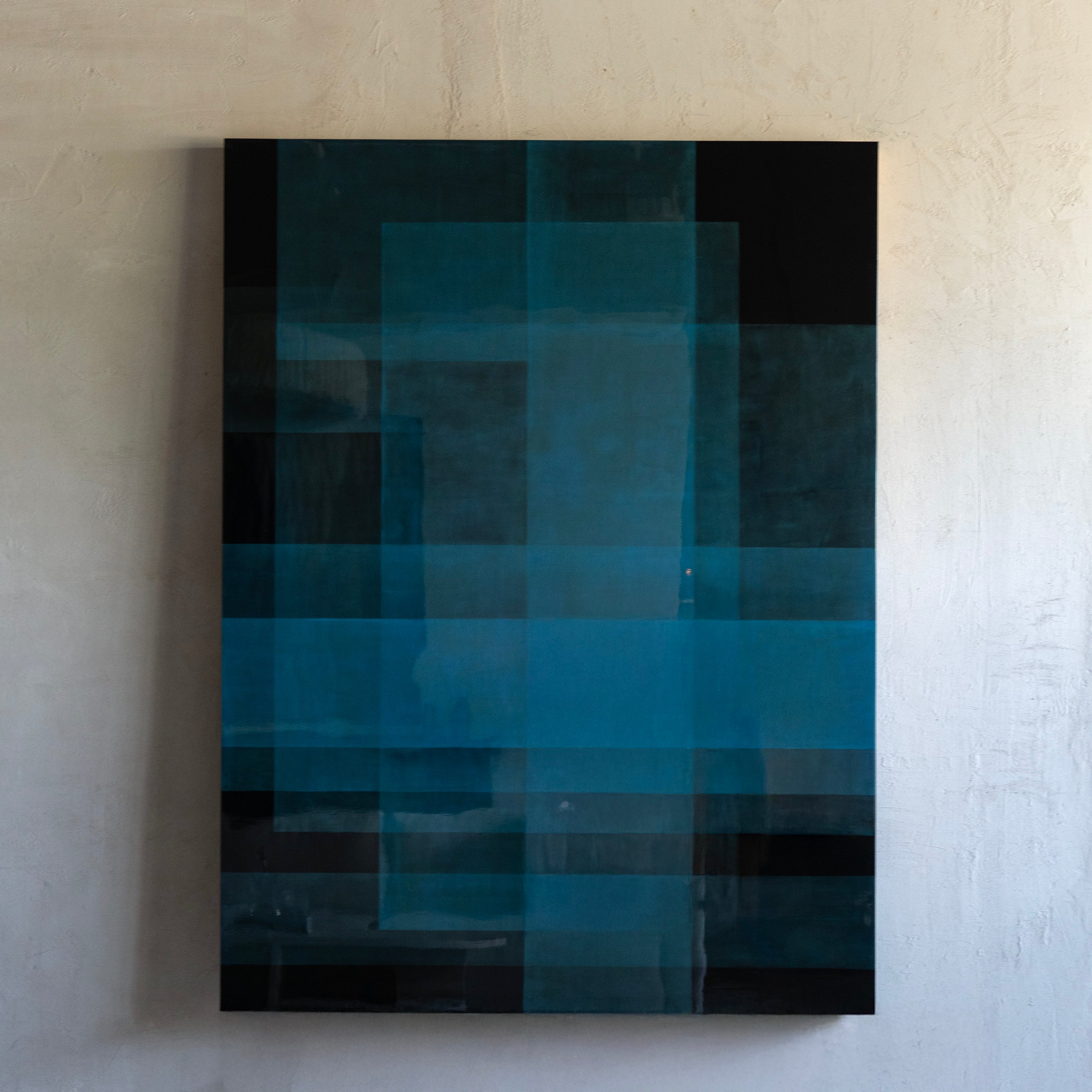 Karla Wood & Acrylic Glossy Finish Big Art Painting - BLUE