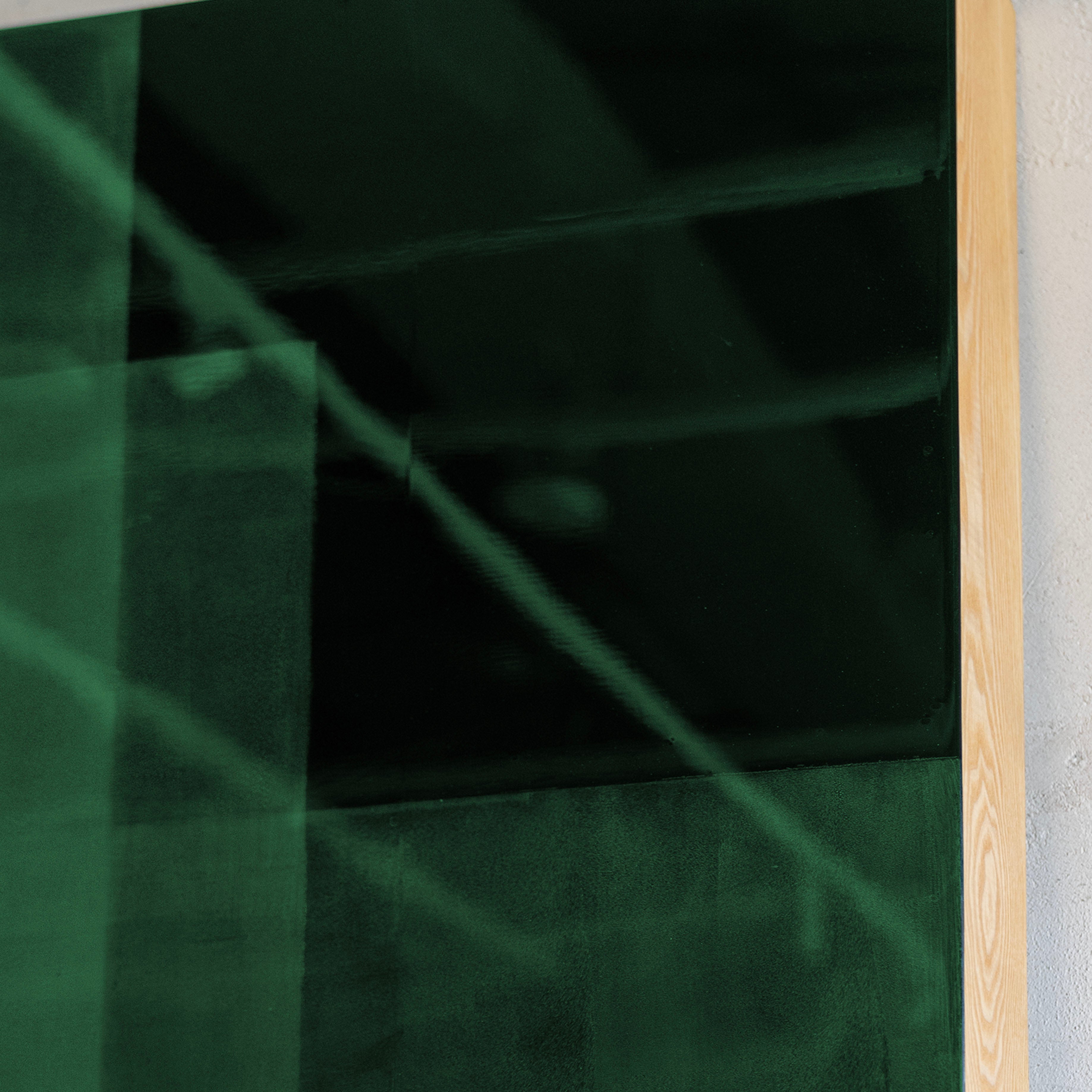 Karla Wood & Acrylic Glossy Finish Big Art Painting - GREEN