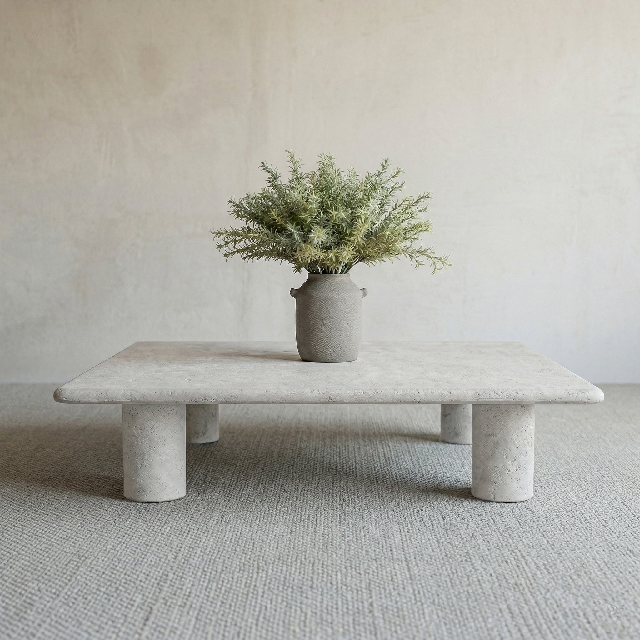 The Fossil Limestone Marble BIG Square Coffee Table - 150X150CM