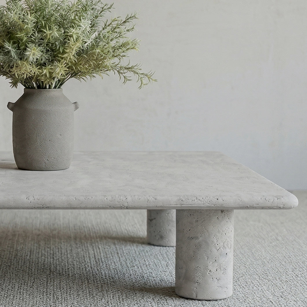 The Fossil Limestone Marble BIG Square Coffee Table - 150X150CM