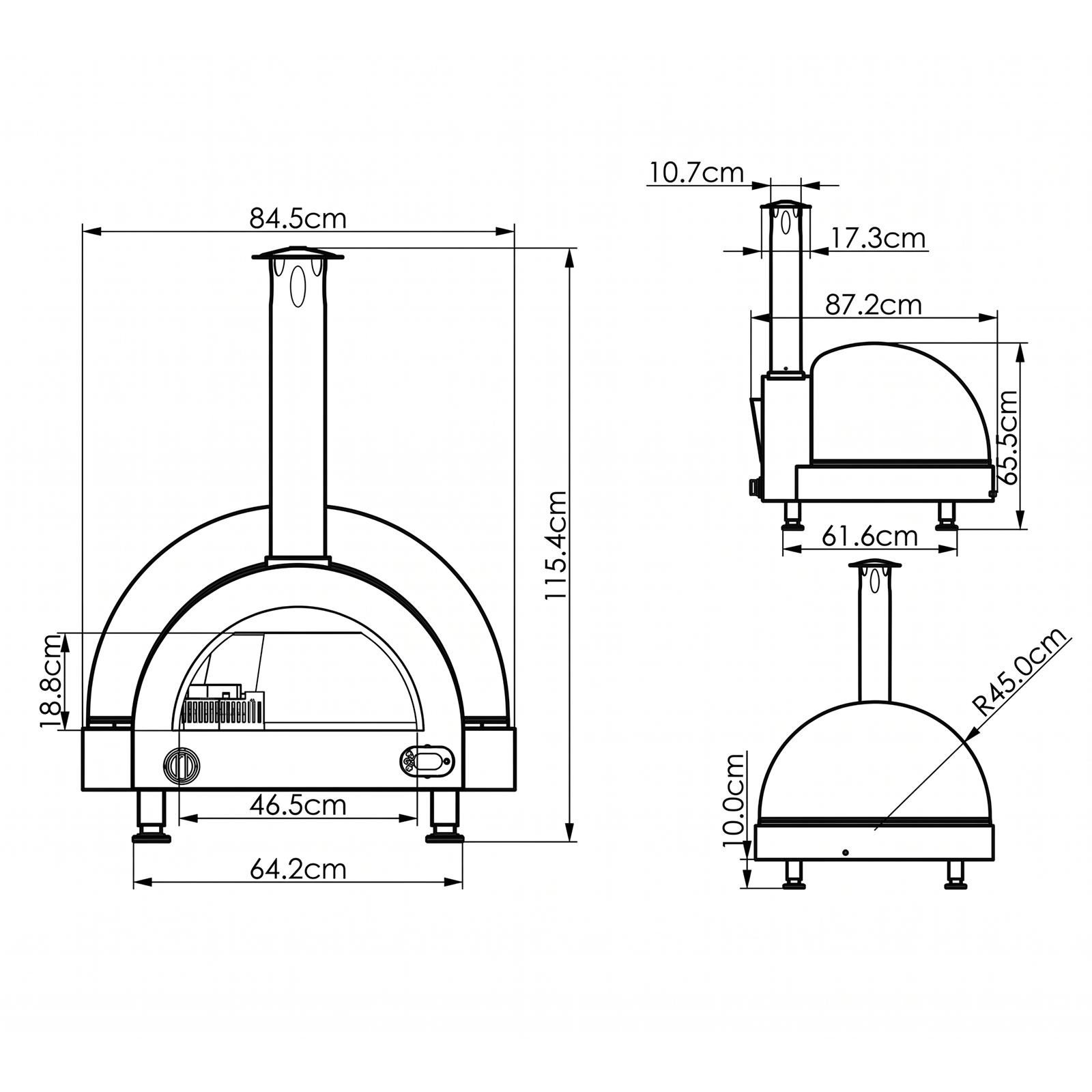 Forno Gas Clay Pizza Oven Dome Oven With Electronic Thermometer