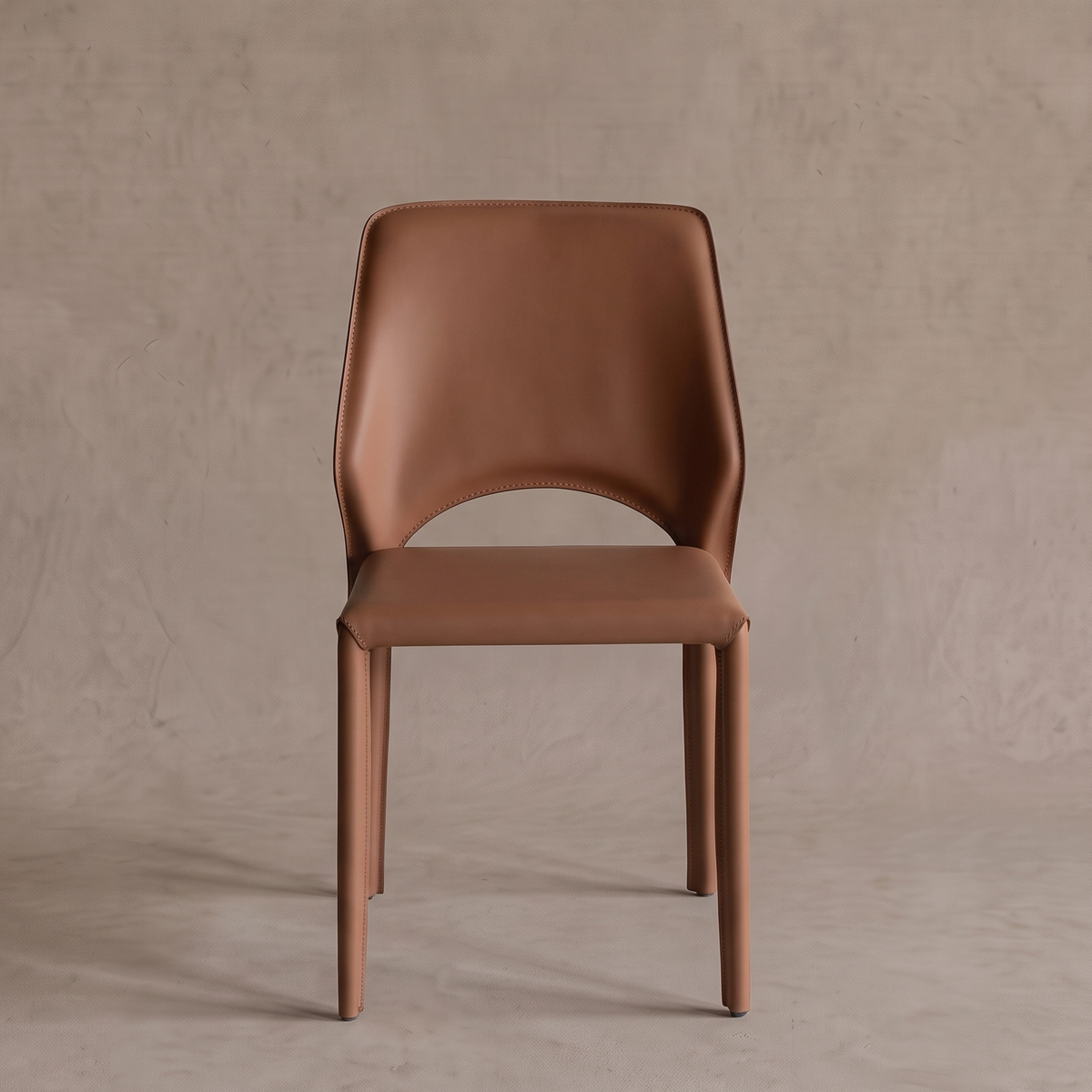 Mulan Modern Leather Dining Chair - ORANGE