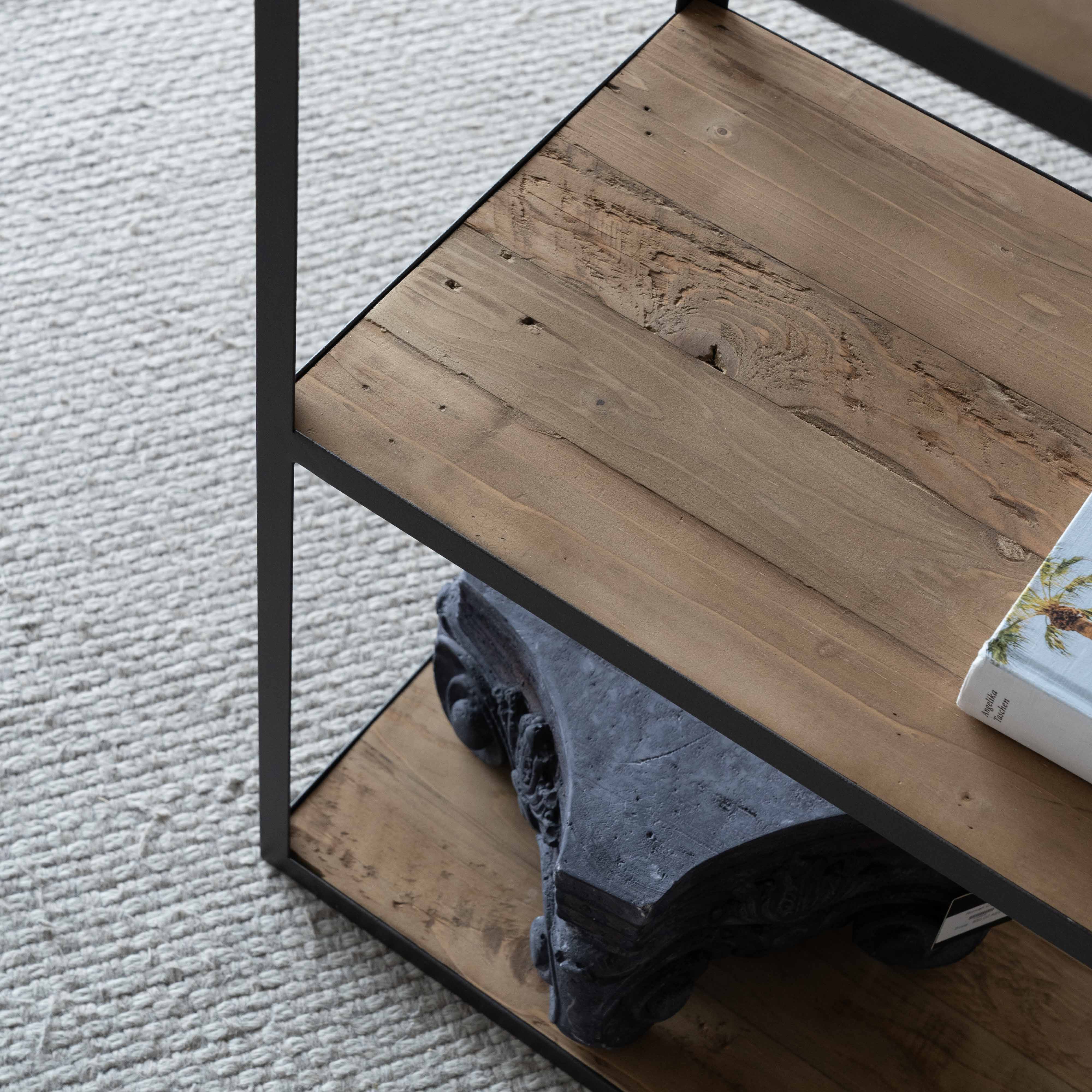 Brooklyn Industrial Pine Wood Book Shelf - Shelves - WS Living Furniture Furniture Store in Dubai