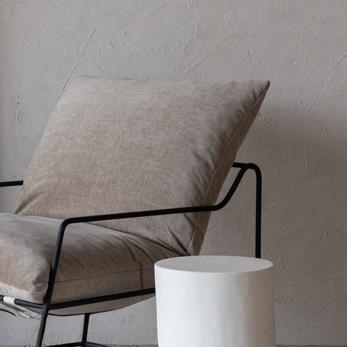 Novato Comfortable Relax Lounge Chair - Sand Beige Velvet - Arm chair - WS Living Furniture Furniture Store in Dubai