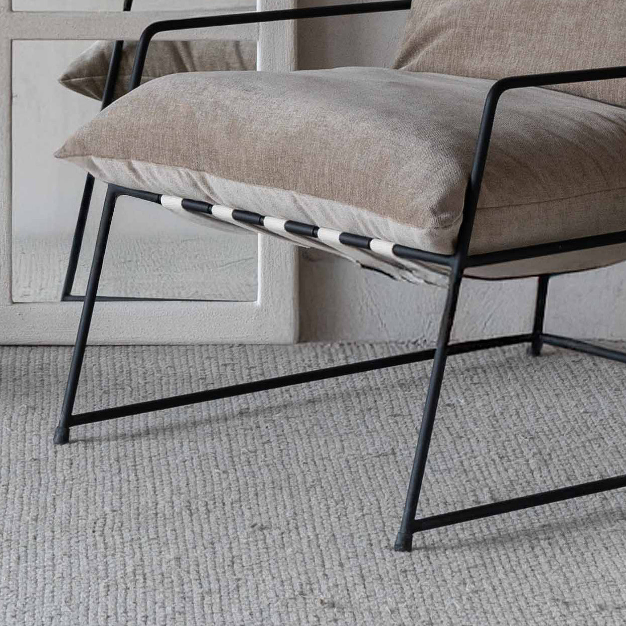 Novato Comfortable Relax Lounge Chair - Sand Beige Velvet - Arm chair - WS Living Furniture Furniture Store in Dubai