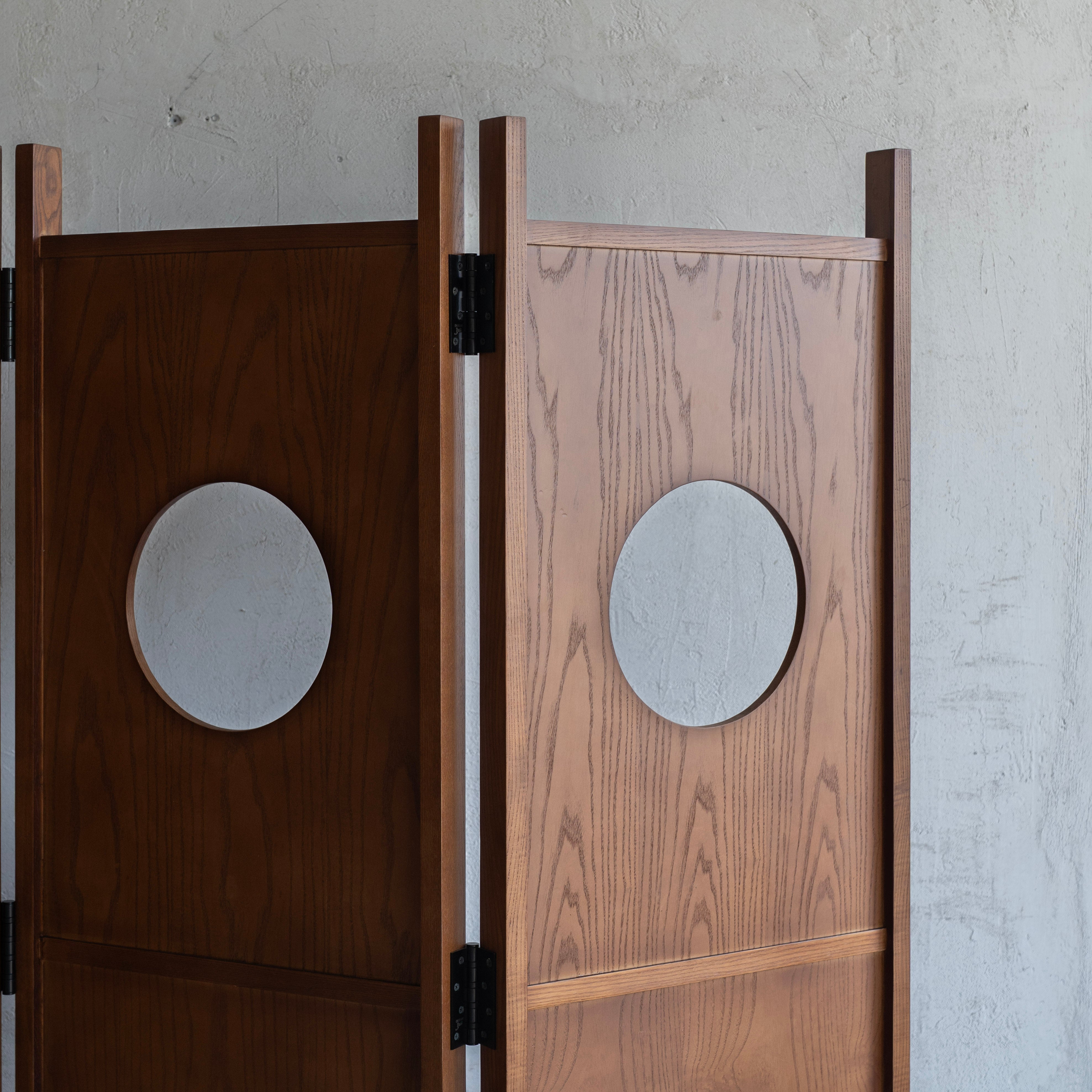 Xylaro Solid Ash Wood Room Divider - WALNUT