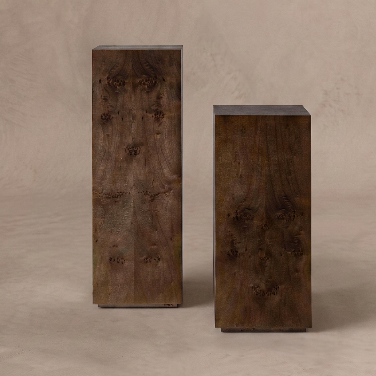 Burl & Craft Dark Walnut Classic Burl Wood Pedestal | Side Table