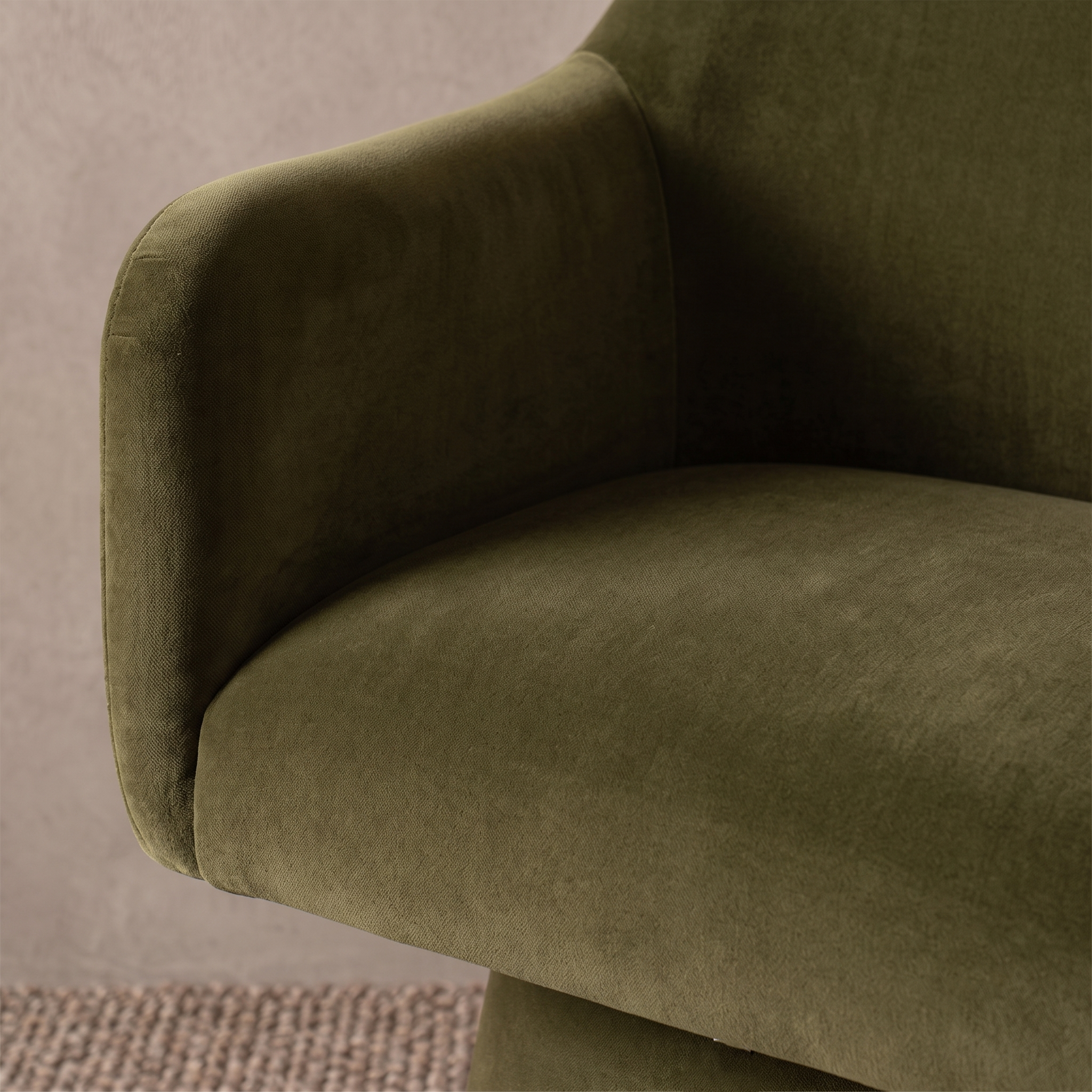 Rivo Modern Swivel Dining Chair - Olive Green Velvet
