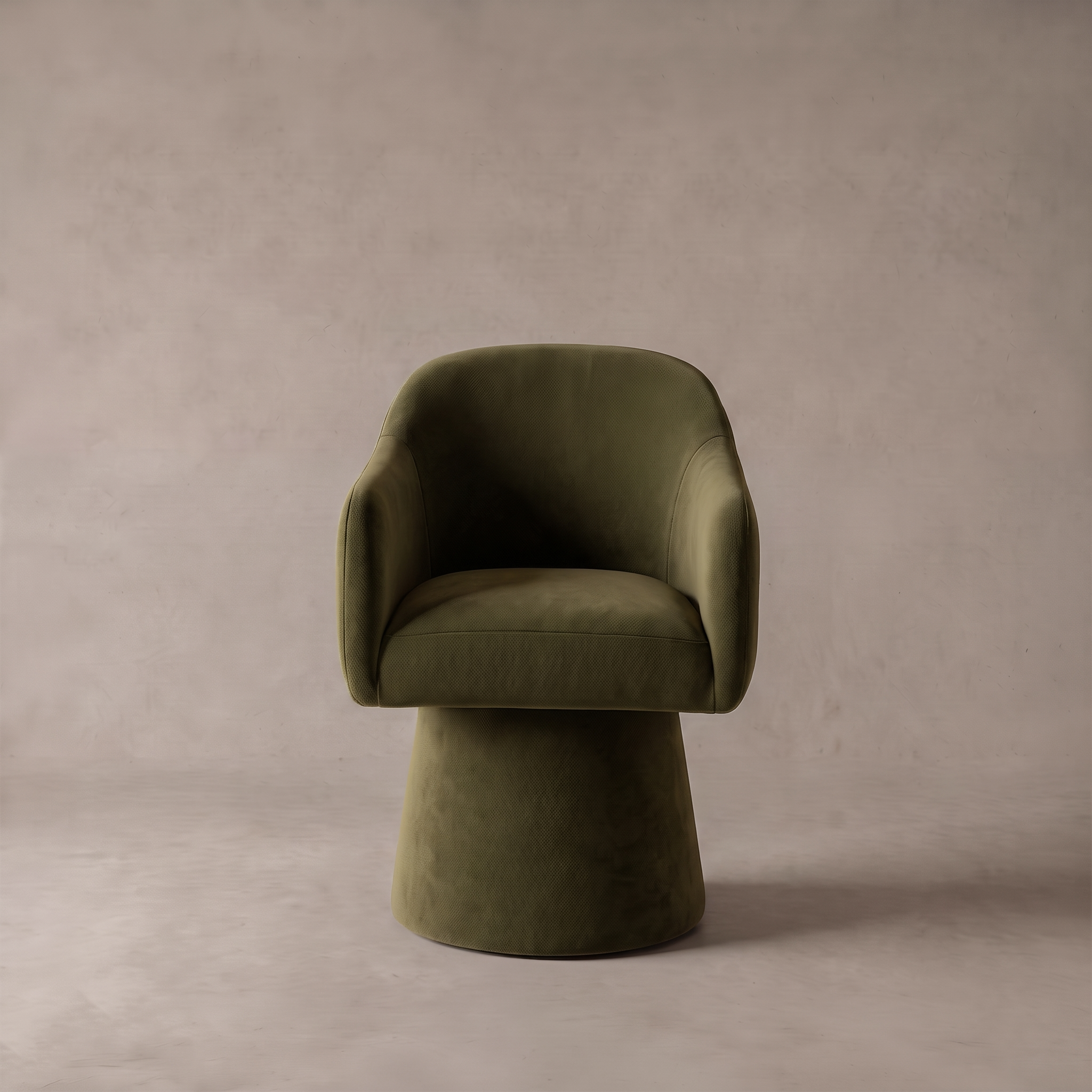Rivo Modern Swivel Dining Chair - Olive Green Velvet
