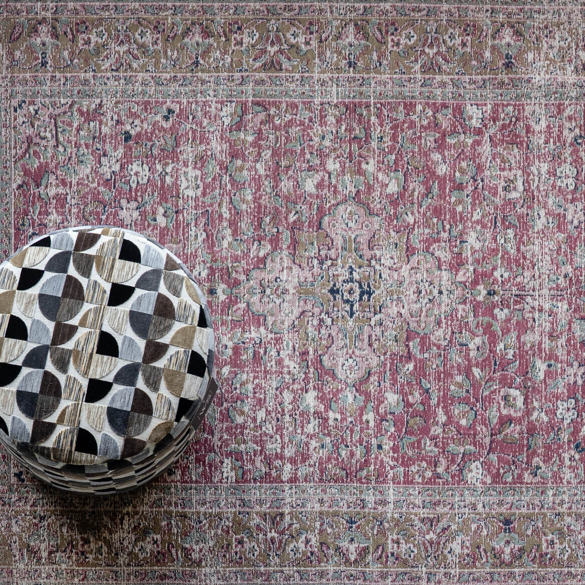 Alfaz Old - Red Rose 160 x 240cm - Woven Cotton Rug