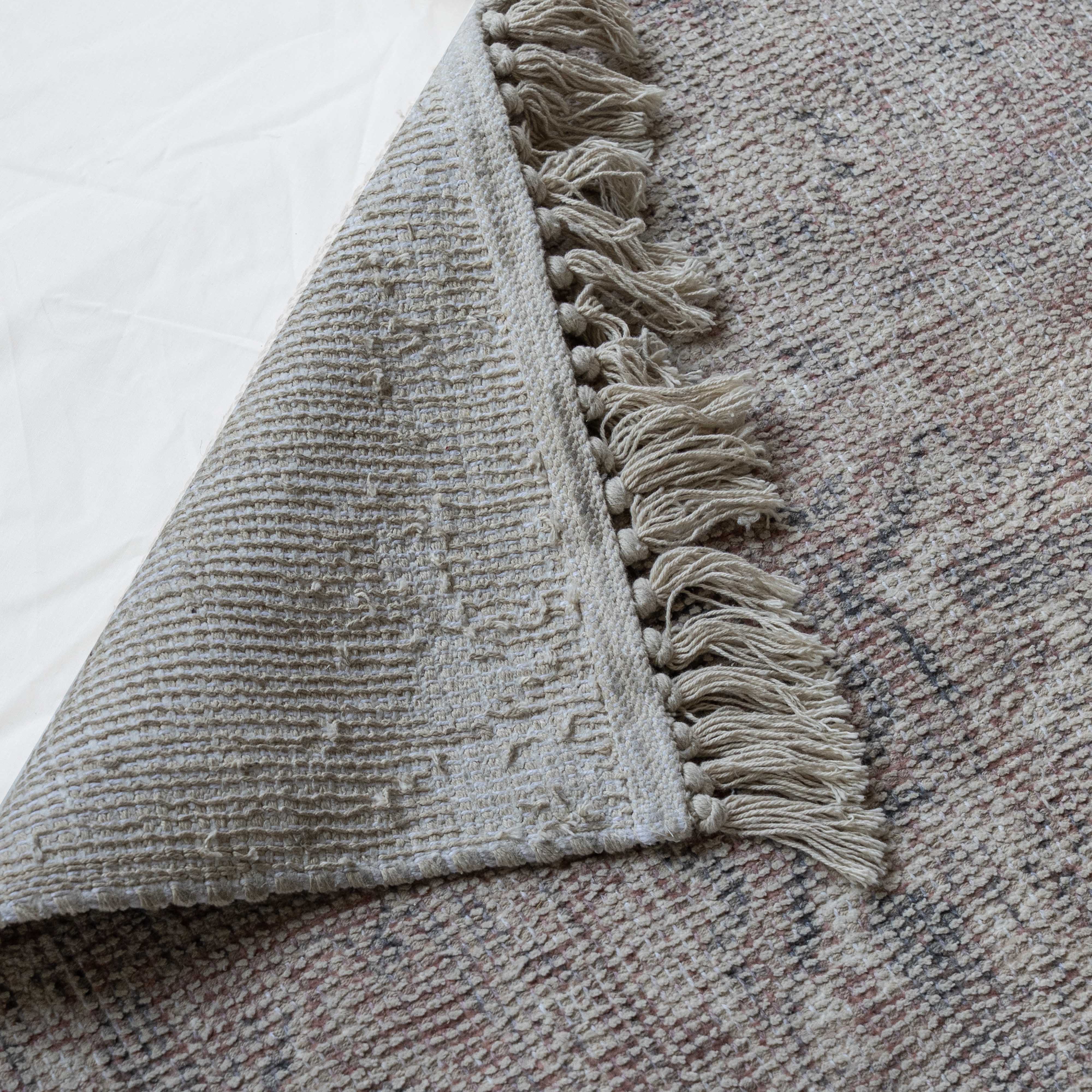 Handloom Rug (TLR0343)- Tufted Cotton Rug - RUST