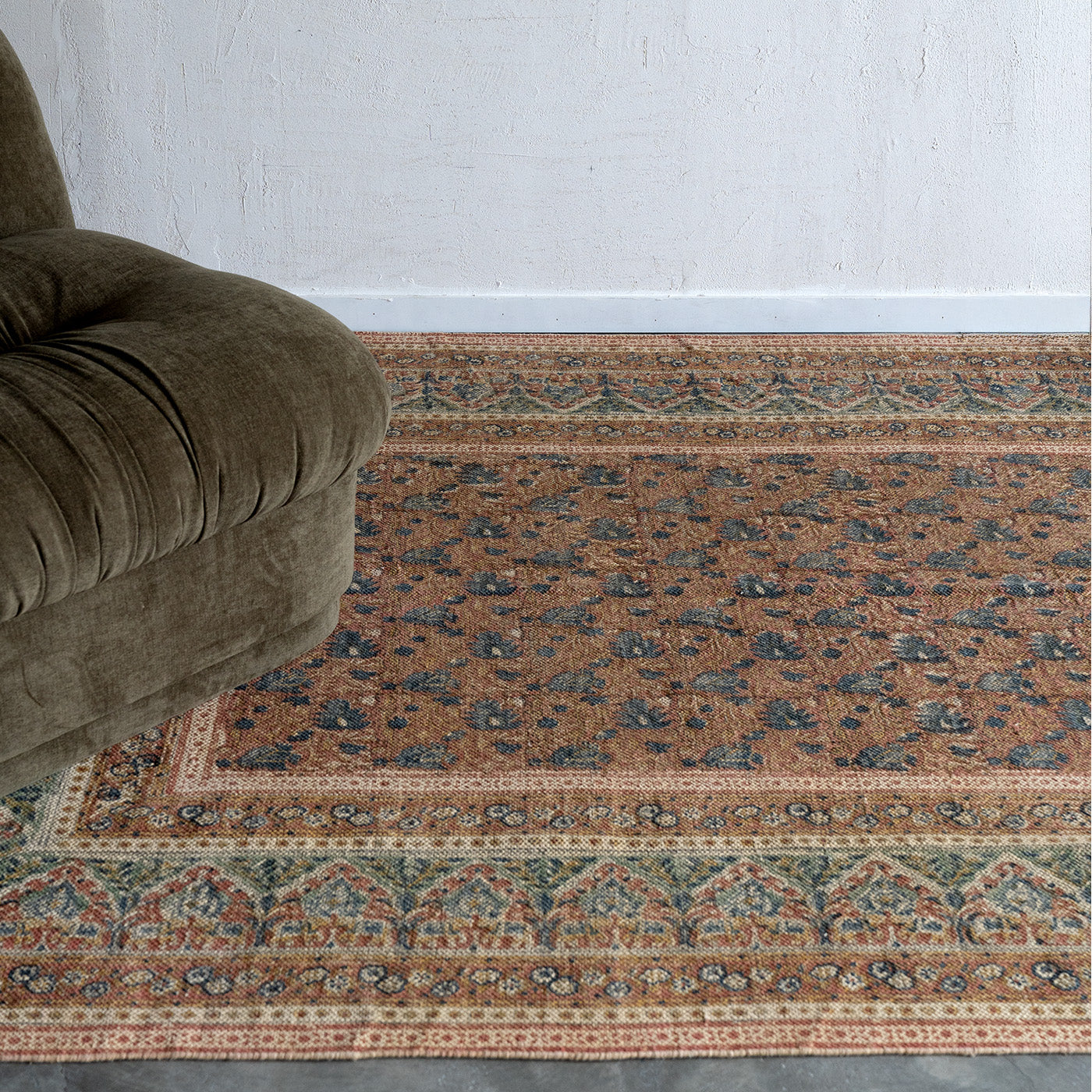 Inkloom Block Print Cotton Rug