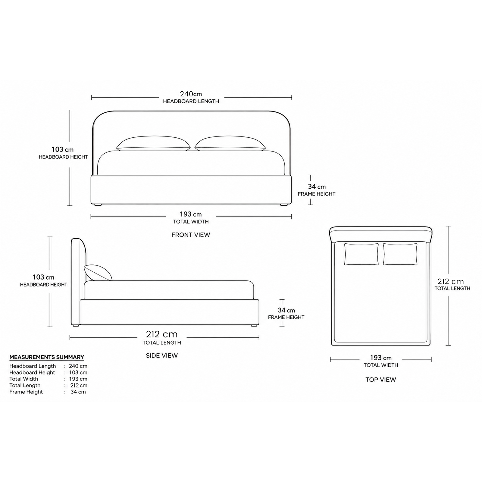 Lunaro Modern Minimalist King Size Sleigh Bed - MUSTARD