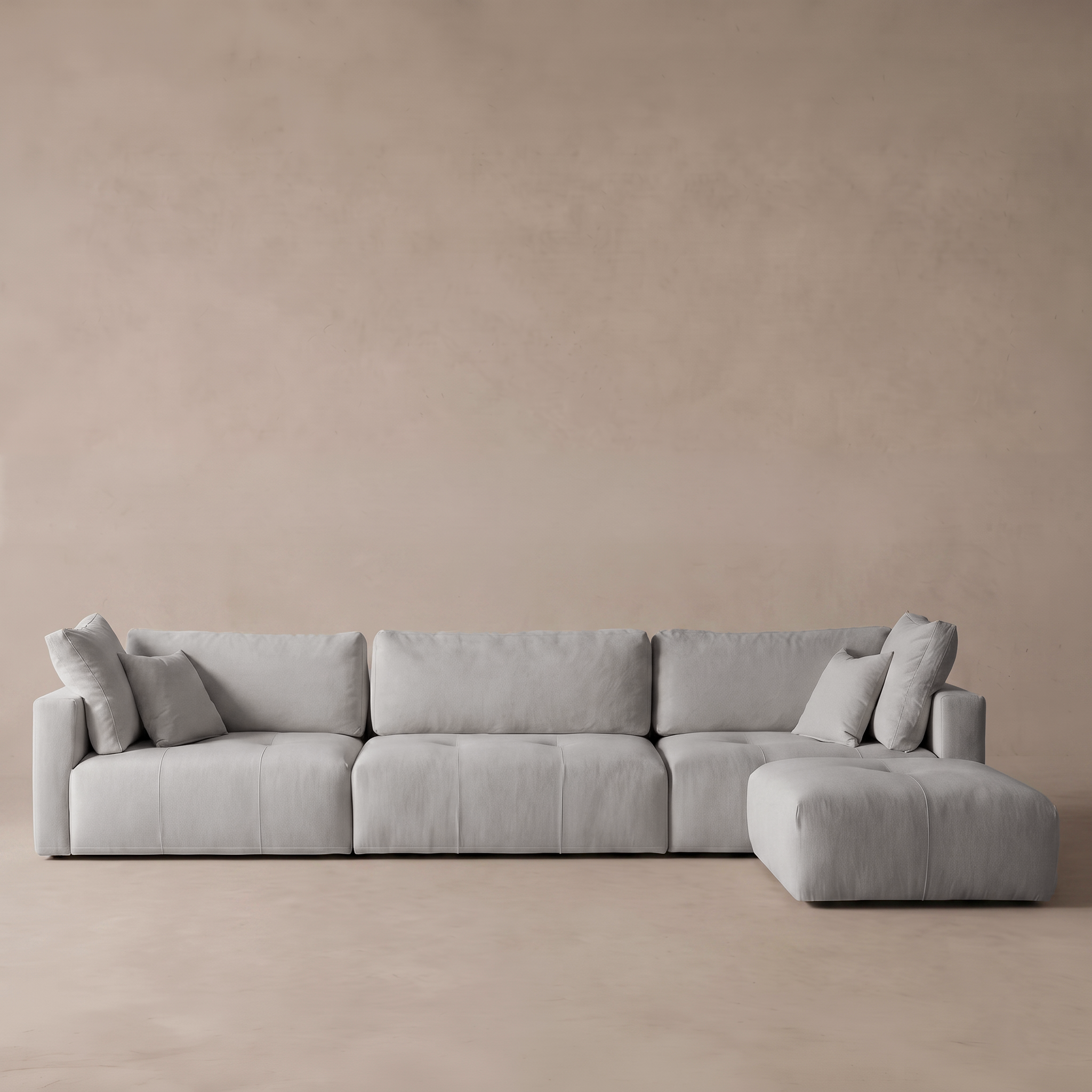 Sky Modern L Shape | Sectional Modular Sofa - Beige