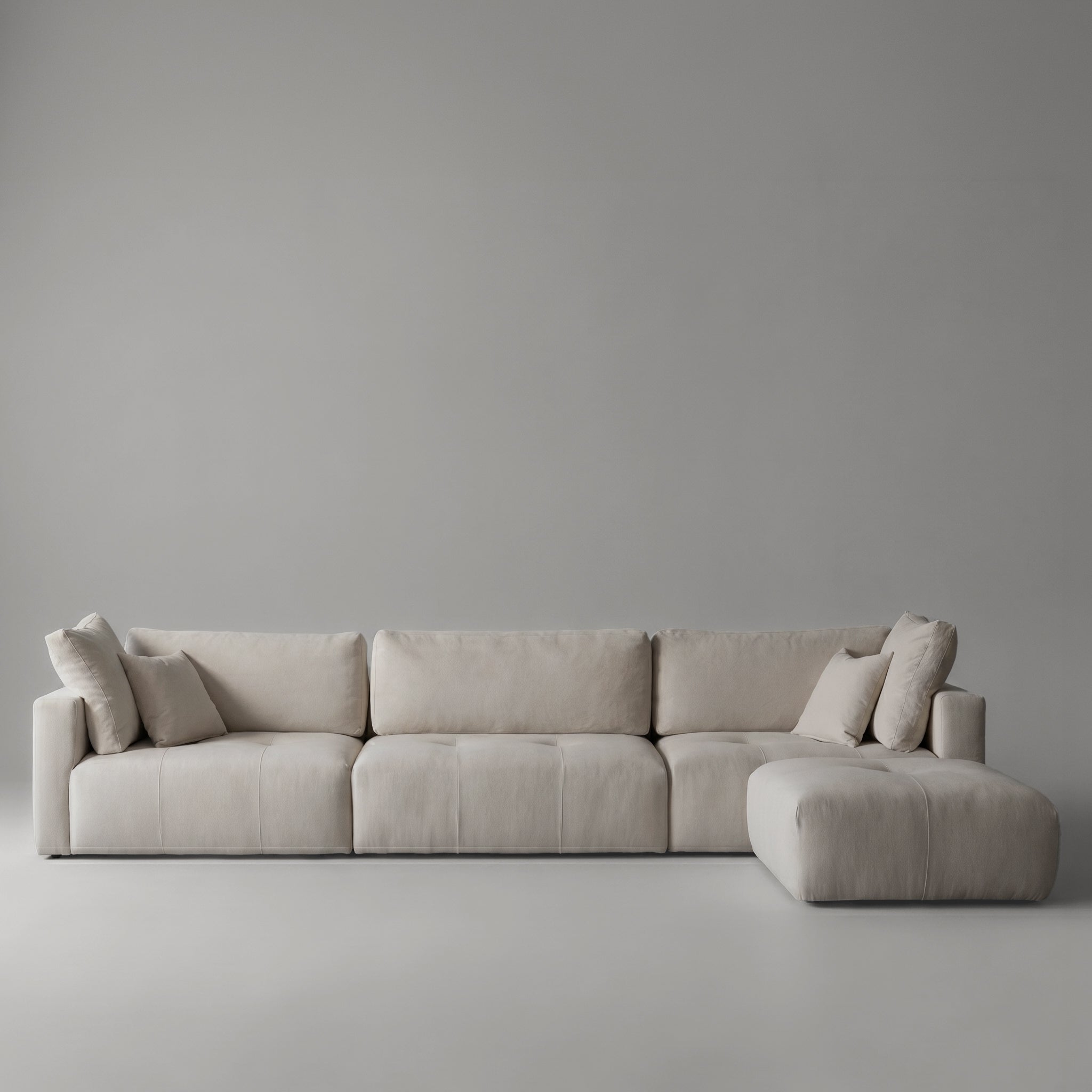 Sky Modern L Shape | Sectional Modular Sofa - Beige